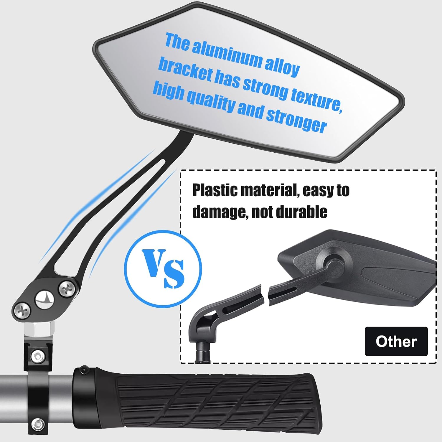 Thumbnail 4 de Diyife HD Wide Angle Bicycle Mirror (2pc Pair) – 360° Adjustable, Explosion-Proof, for 22-25mm Handlebars