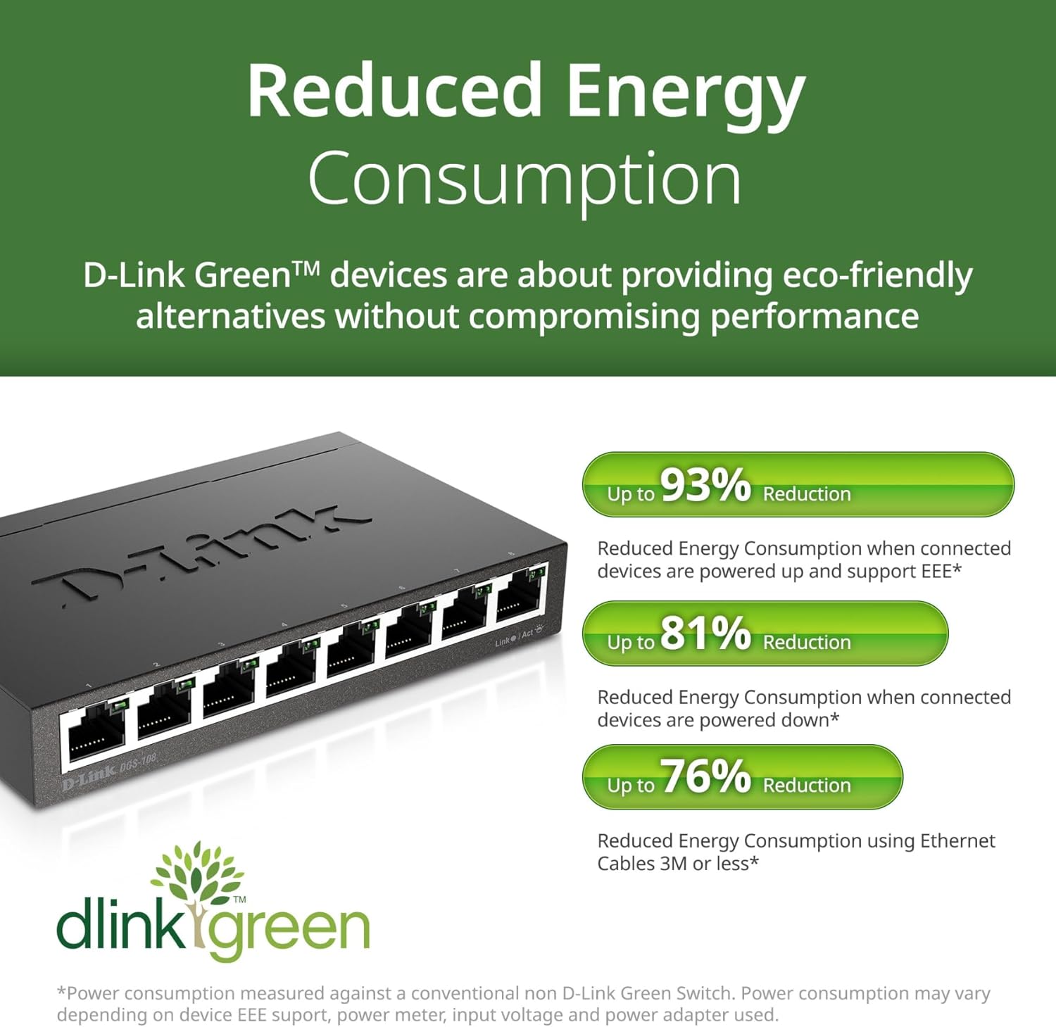 Thumbnail 1 de D-Link DGS-108 8-Port Layer2 Gigabit-Switch (lüfterlos, Metallgehäuse) für bis zu 2000 Mbit/s pro Port