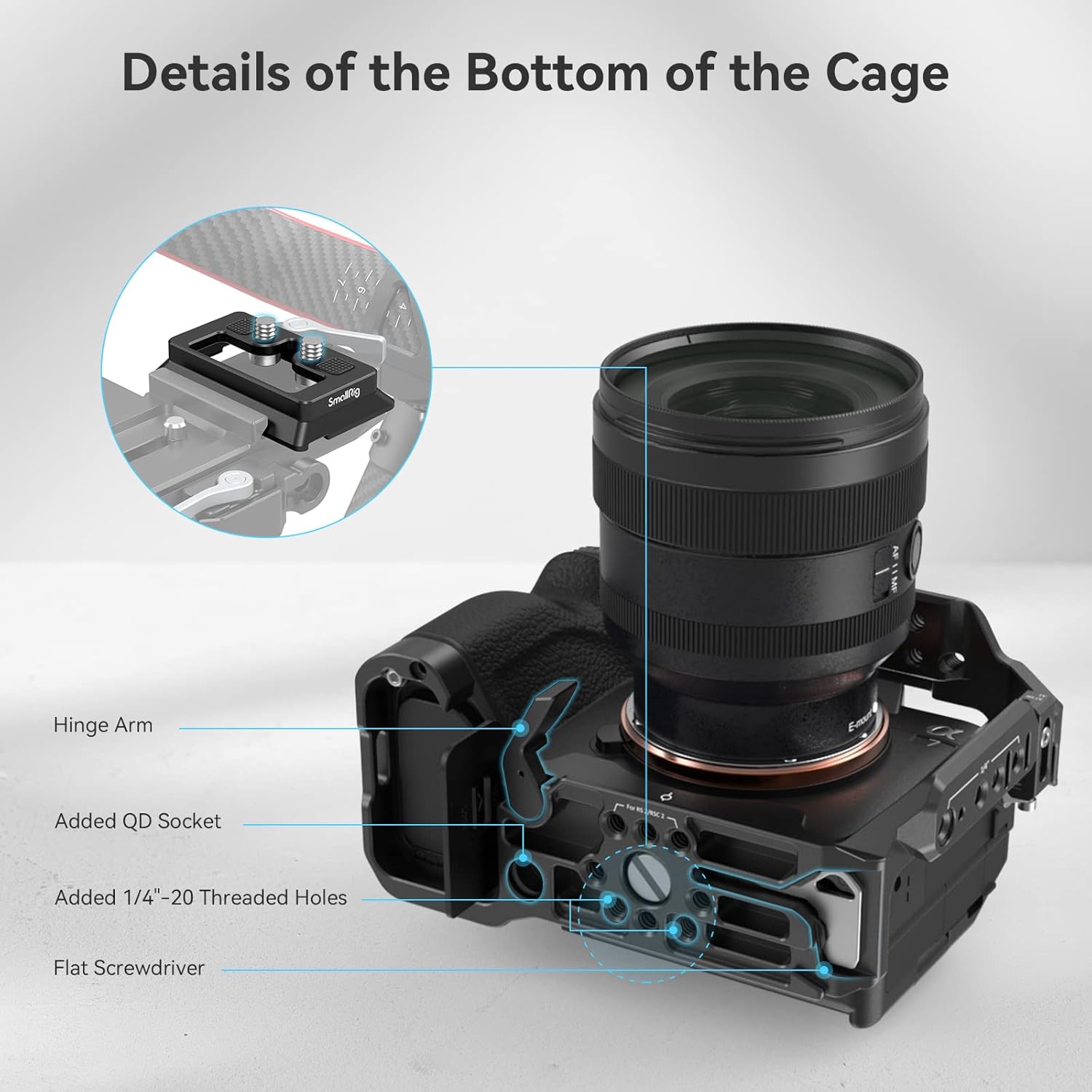 Thumbnail 5 de SmallRig HawkLock 3667C Schnellwechsel-Vollkäfig für Sony Alpha 7R V / A7 IV / A7S III / A1 / A7R IV / A7 V