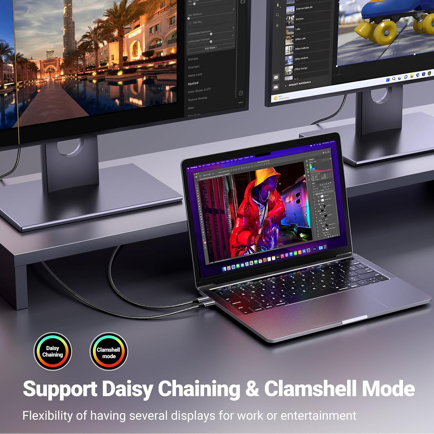 Detalle 2 de UGREEN USB C to DisplayPort Cable 2m 8K@60Hz