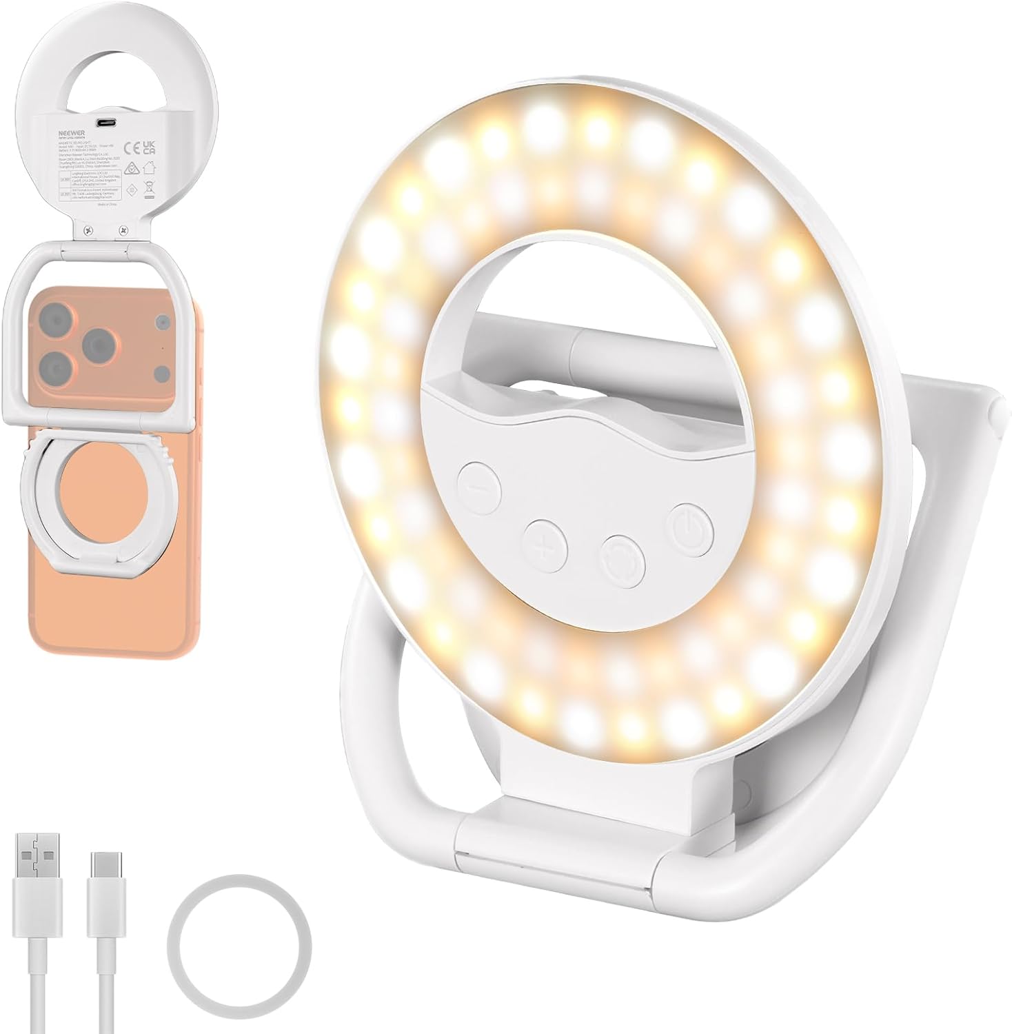 NEEWER Entry Level Version N35 Ring Light – Anneau Magnétique Selfie pour MagSafe et smartphones
