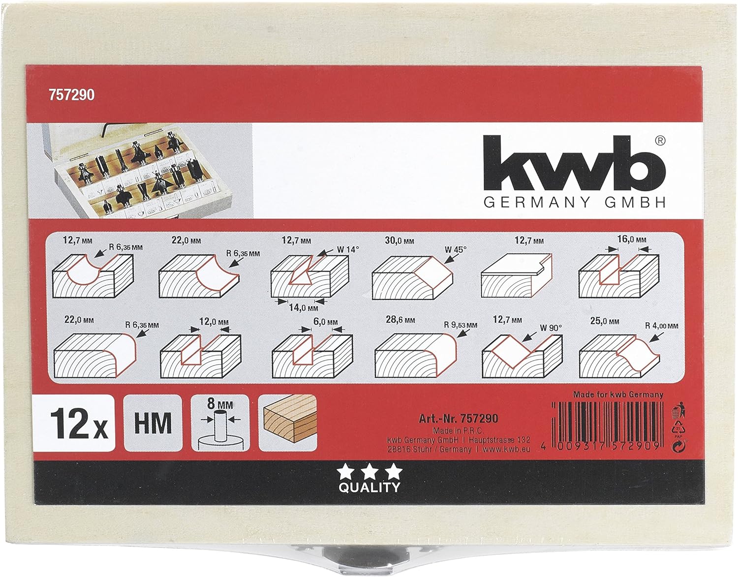 Thumbnail 1 de kwb Set di frese 12 pezzi Ø 8 mm