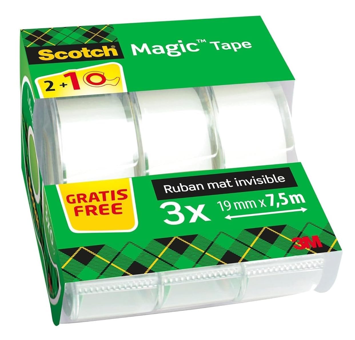 Thumbnail 1 de Scotch Magic Tape – Rouleaux de Ruban Adhésif Transparent avec Dévidoir, Lot de 3, 19 mm x 7,5 m