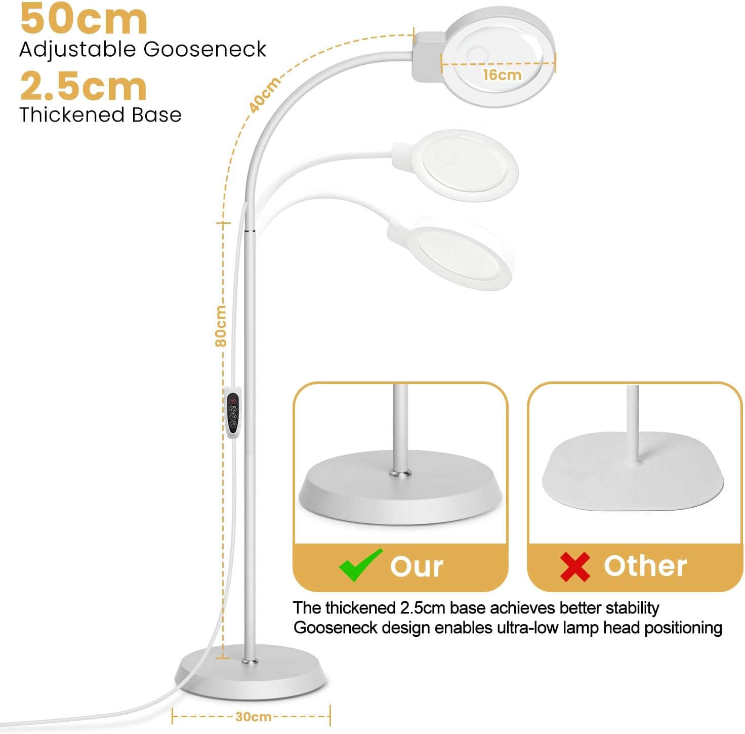 Thumbnail 5 de GOI GOI033 Floor-Standing Magnifying Lamp, 10X/30X, 72 LEDs