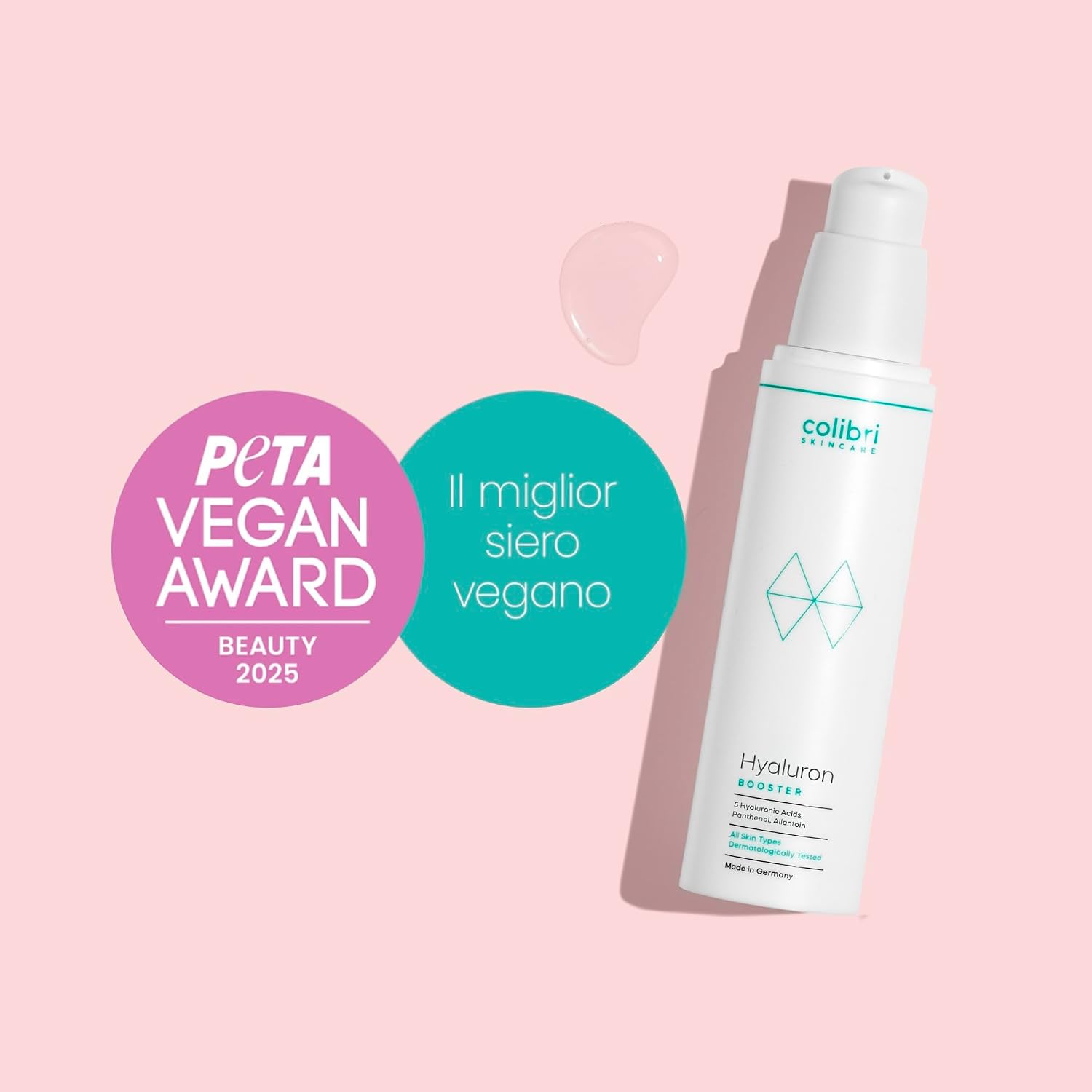 Detalle 2 de Colibri Skincare Hyaluron Booster con acido ialuronico puro 100% (50 ml) – siero viso e contorno occhi