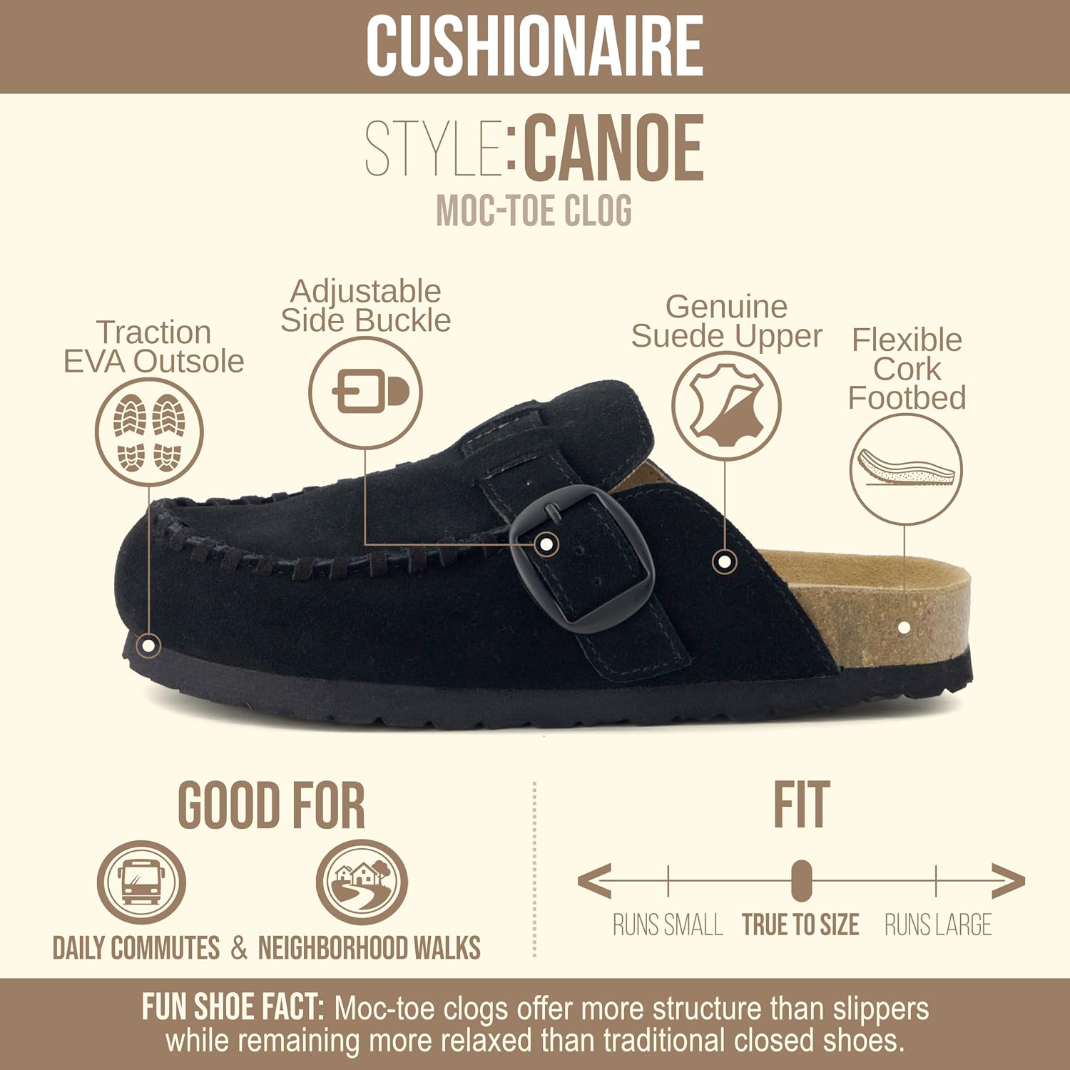 Detalle 2 de CUSHIONAIRE Canoe Genuine Suede Clogs