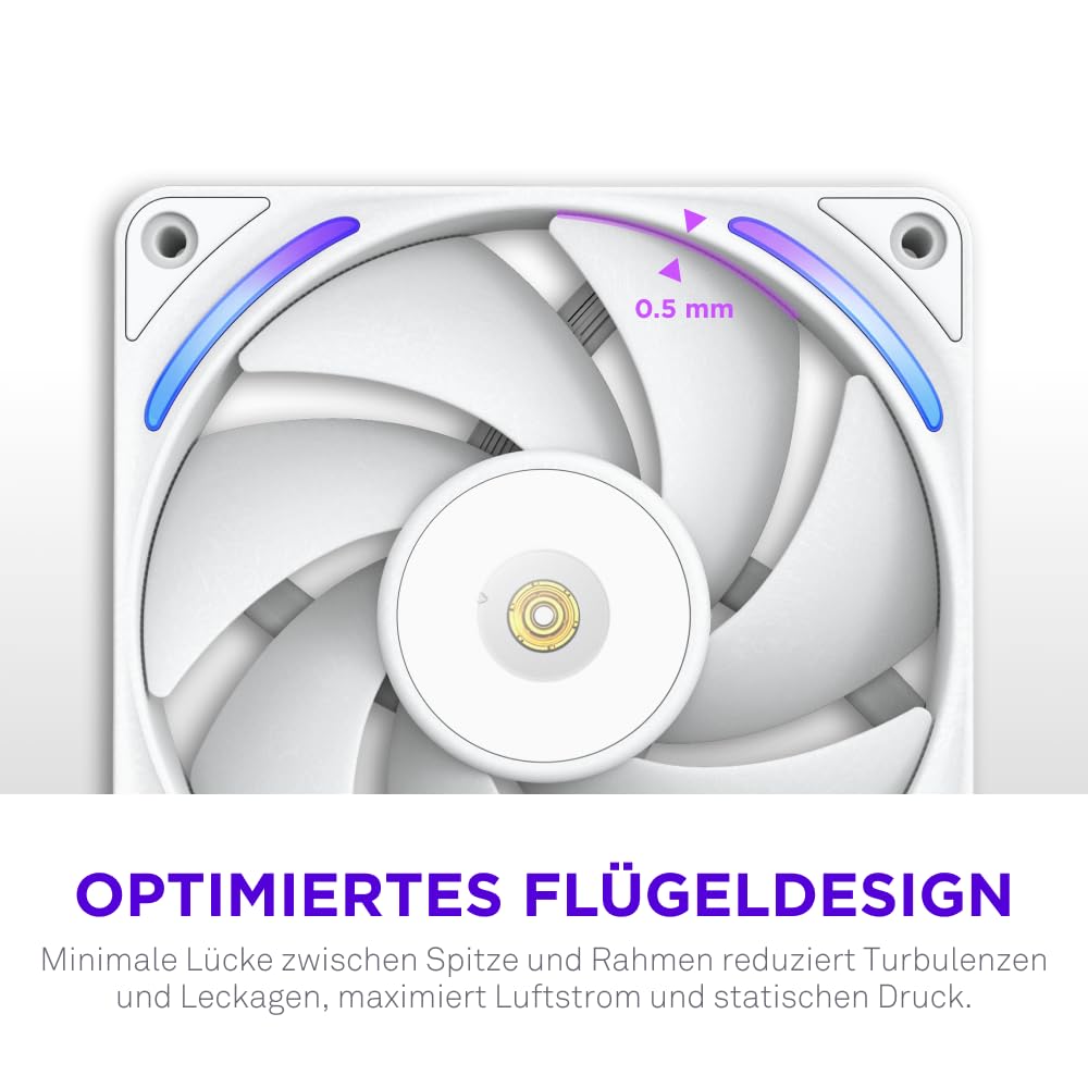 Detalle 2 de NZXT F120X Performance-Lüfter – 120 mm PWM RGB, LCP-Rahmen, Magnetisches Fluid-Dynamic-Lager, 30 mm Dicke