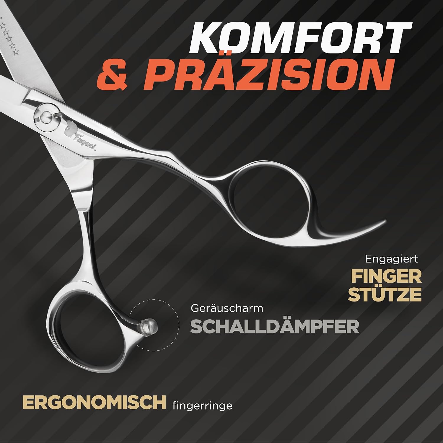 Detalle de Fagaci Haarschneideschere Profi 5.5" – 440C-Stahl, extrem scharf, feiner Schnitt