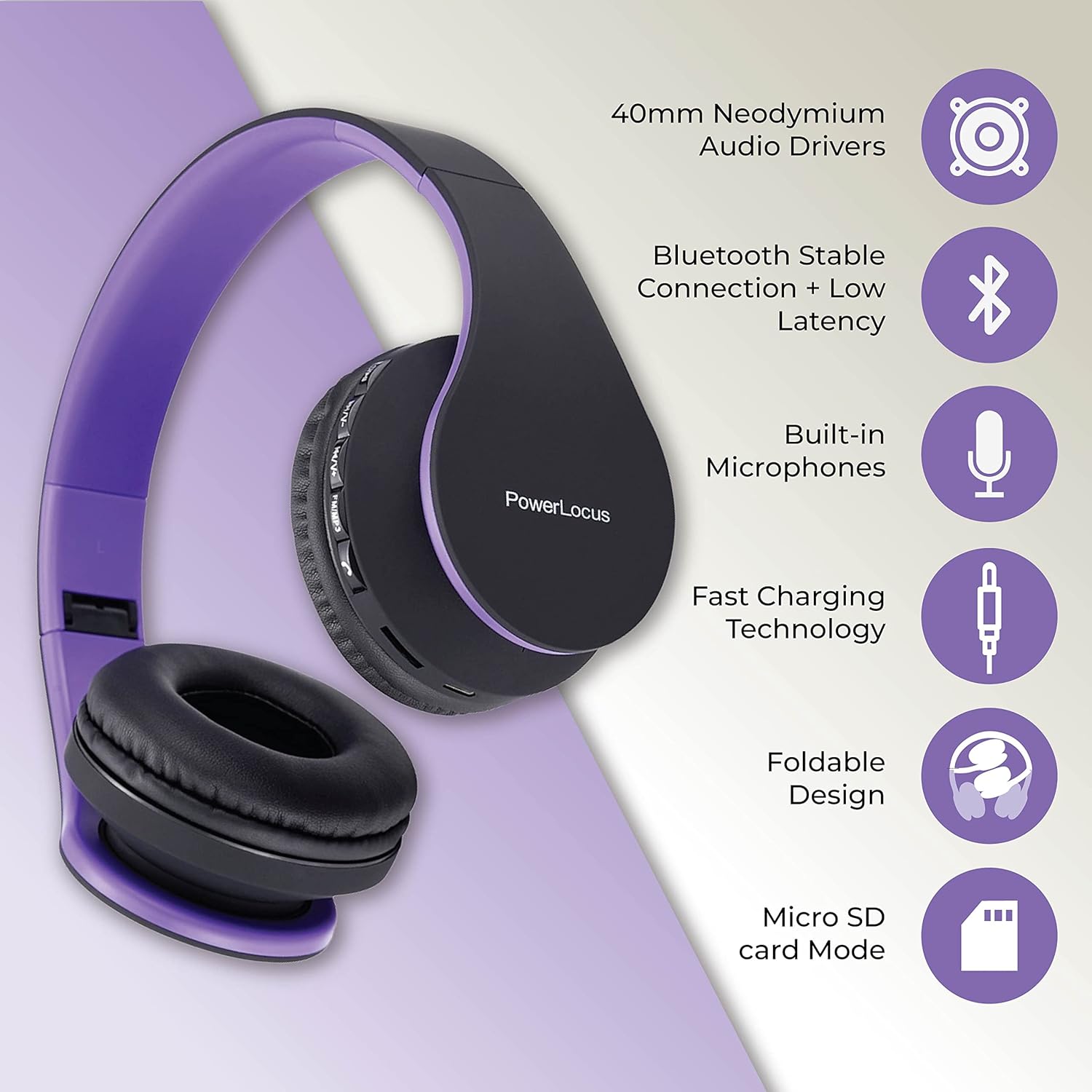 Thumbnail 1 de PowerLocus Bluetooth over-ear headphones