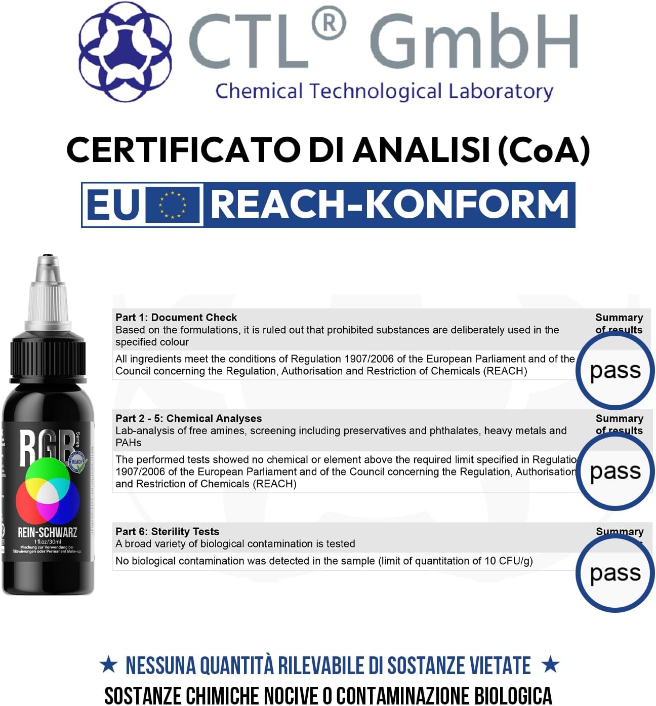 Detalle de HAWINK Inchiostro per Tatuaggi Nero 1oz (30ml) TI205DE-30-001