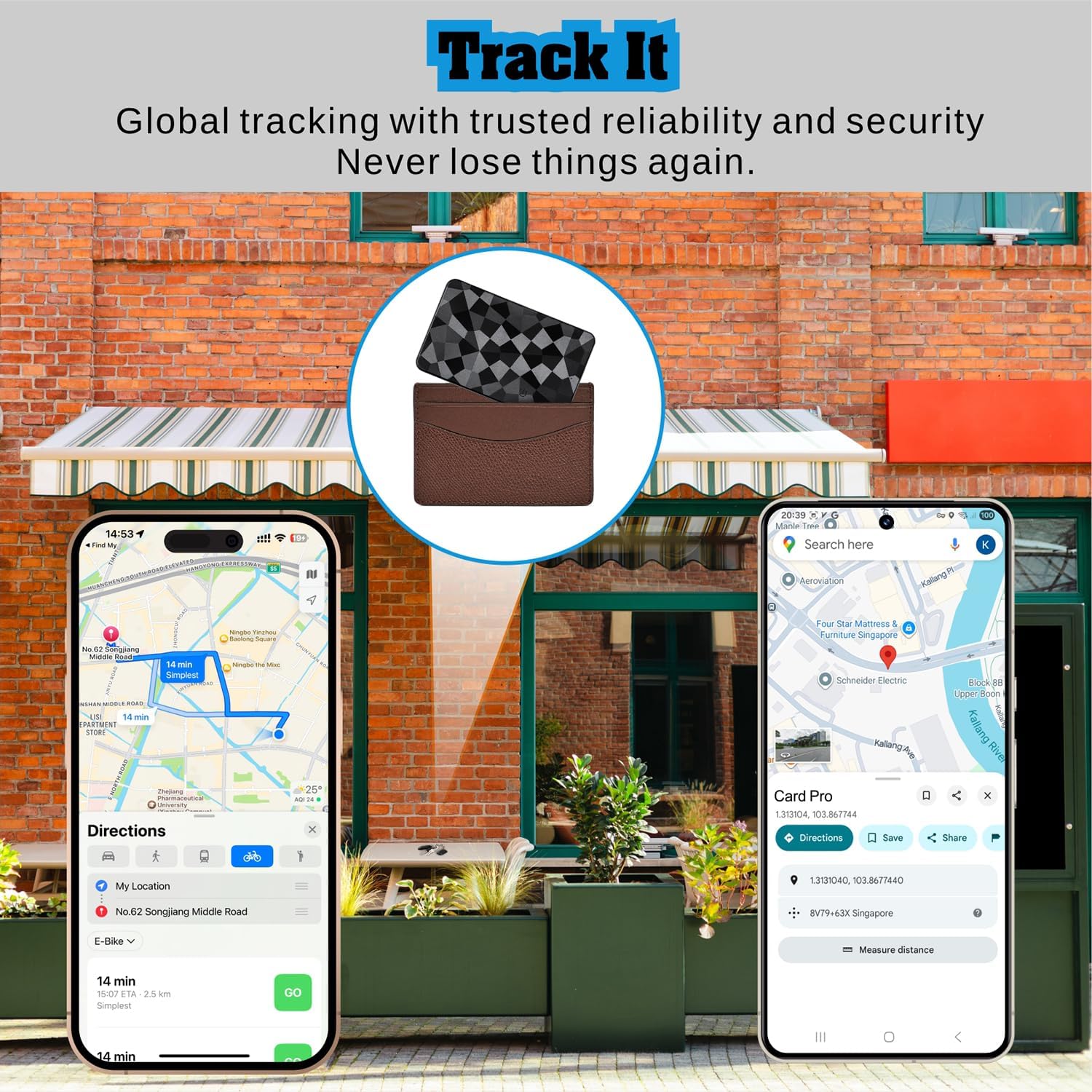 Detalle 2 de Reyke Carta di localizzazione sottile compatibile iOS Find My e Google Find Hub (1 Pack)