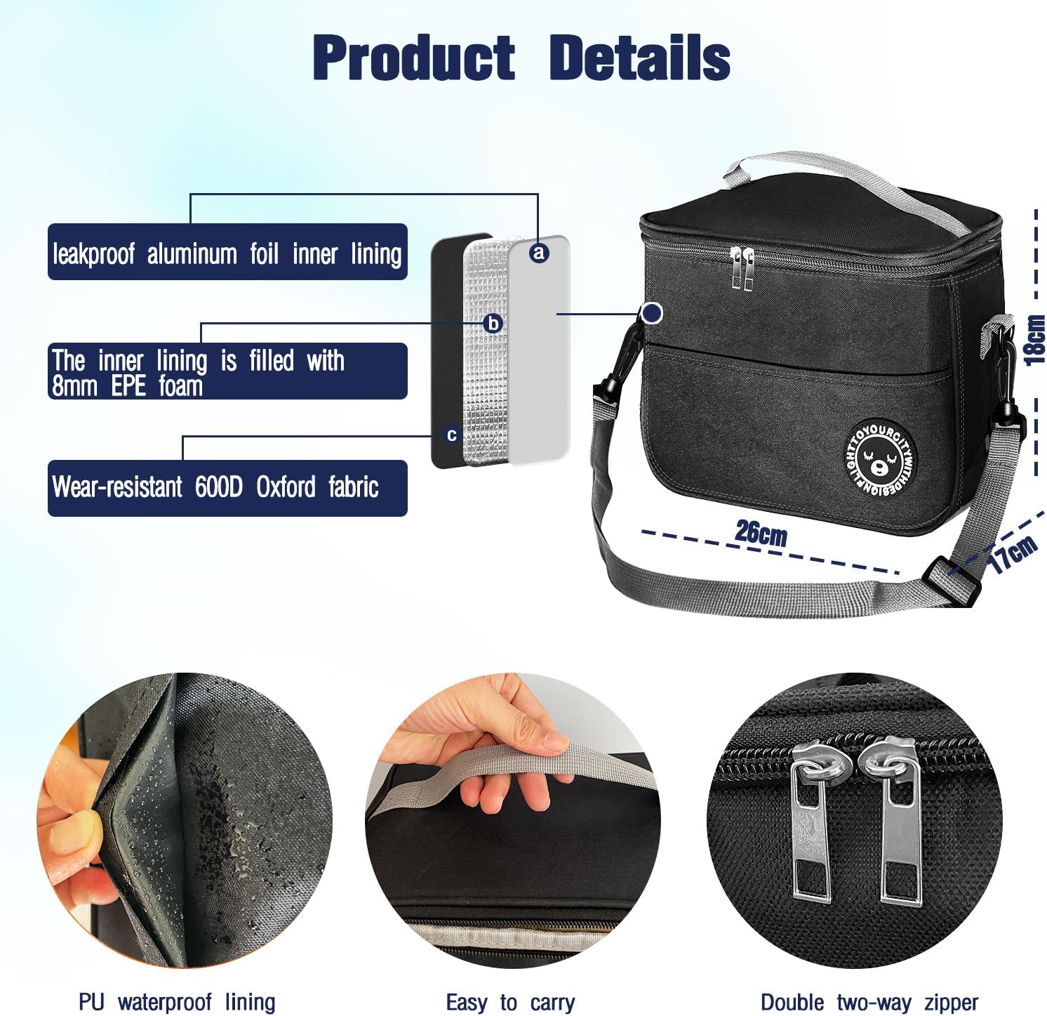 Thumbnail 2 de hzzycer Lunch Bag Insulated 7.9L