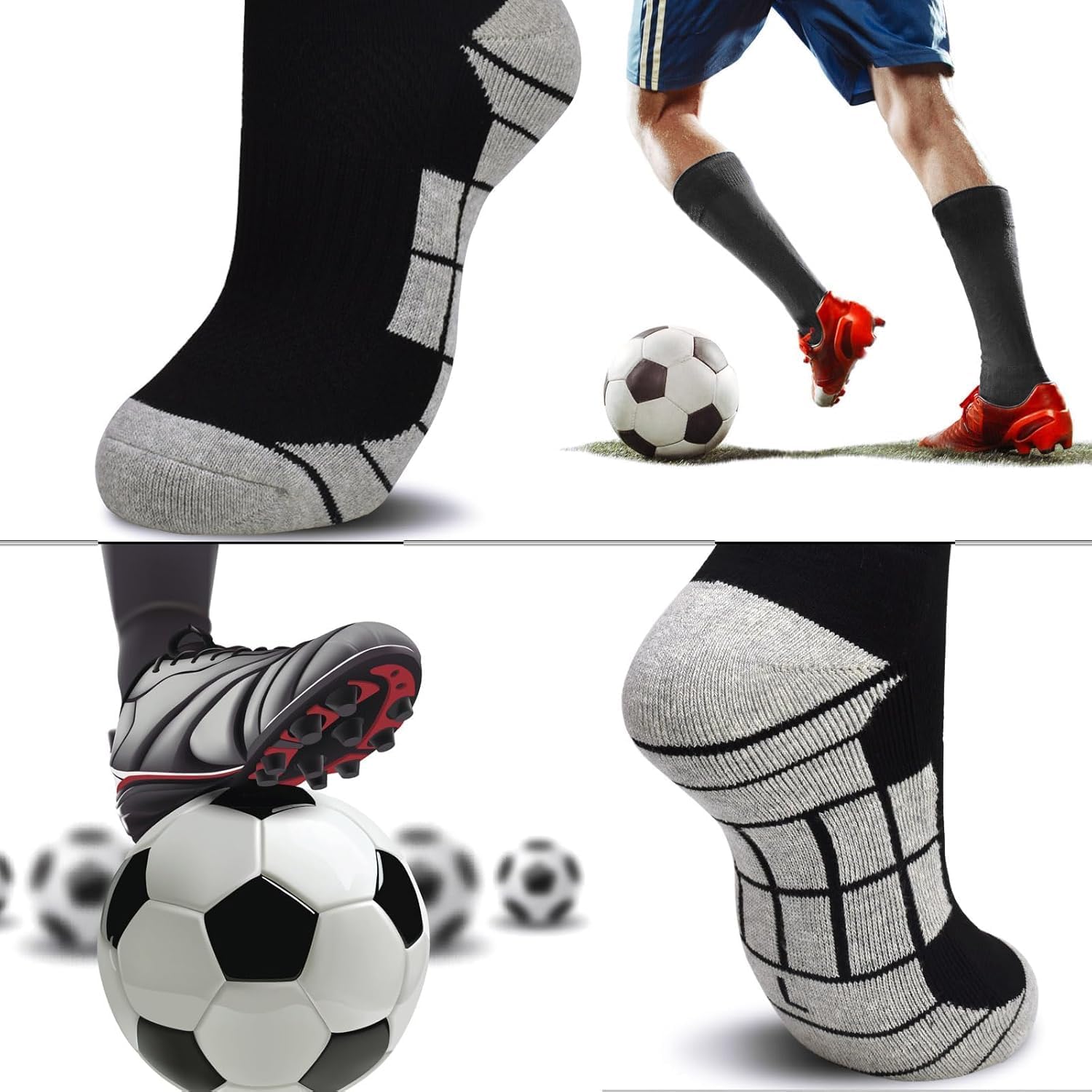 Thumbnail 4 de ARERWA Fußballsocken Kinder – Extra Lang, rutschfest und gepolstert für Outdoor-Sport