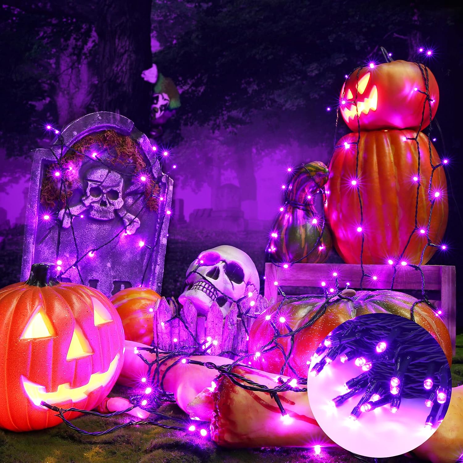 Detalle de Purple Halloween String Lights, 114 ft