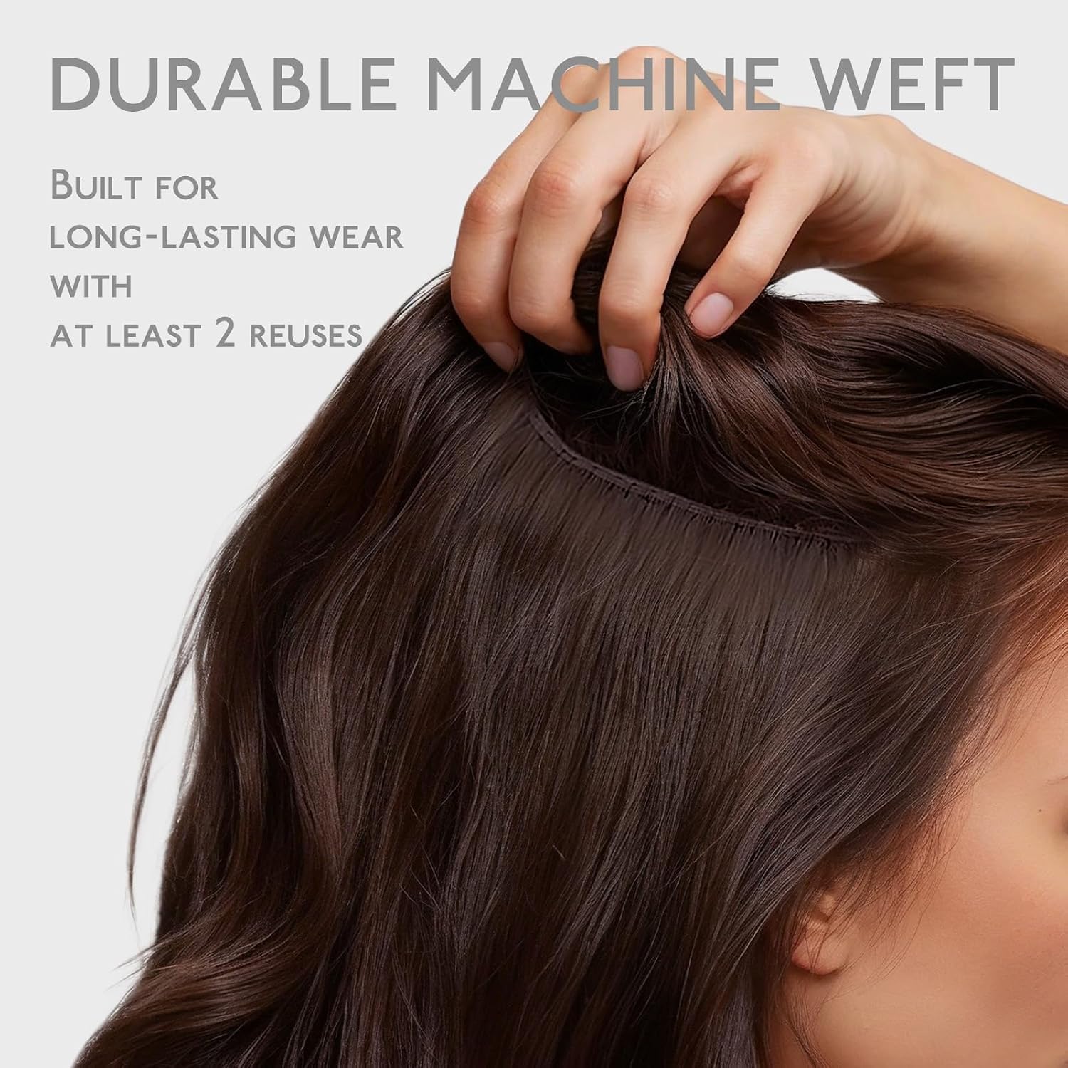 Thumbnail 2 de WENNALIFE Sew In Hair Extensions: Real Human Hair, 24'', Thick & Invisible Weft