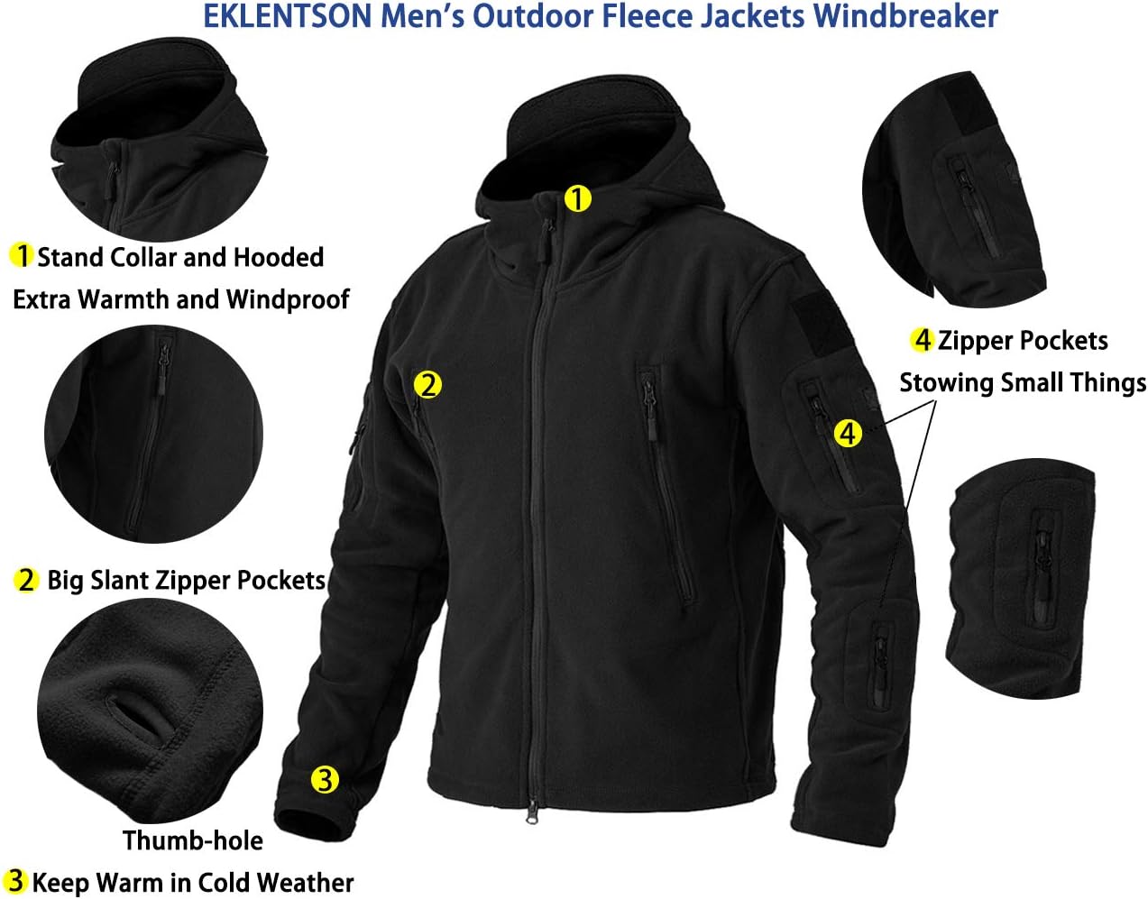 Detalle de EKLENTSON Military Fleece Jacket 7‑Pocket