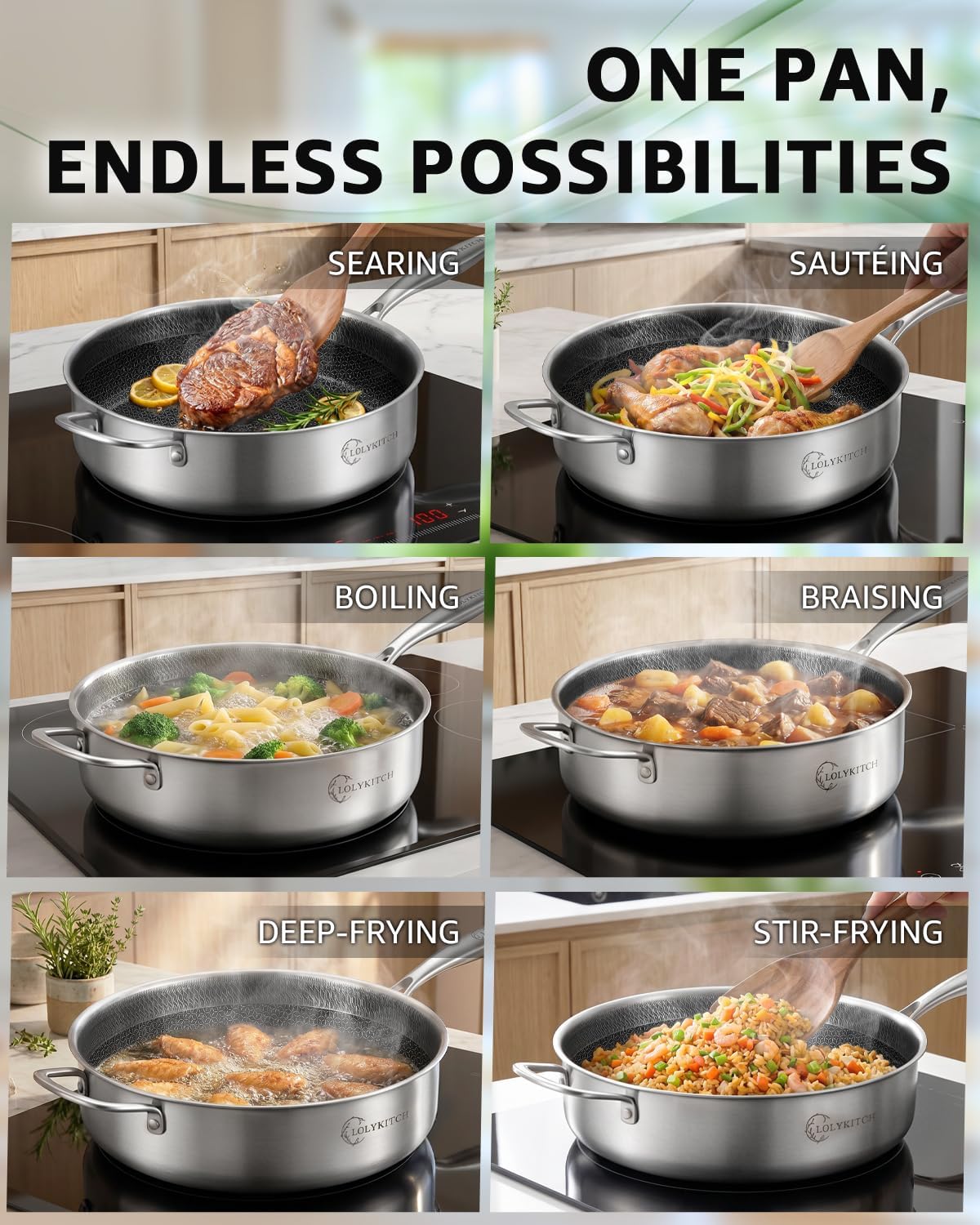 Detalle 2 de LOLYKITCH Deep Skillet, 12-Inch