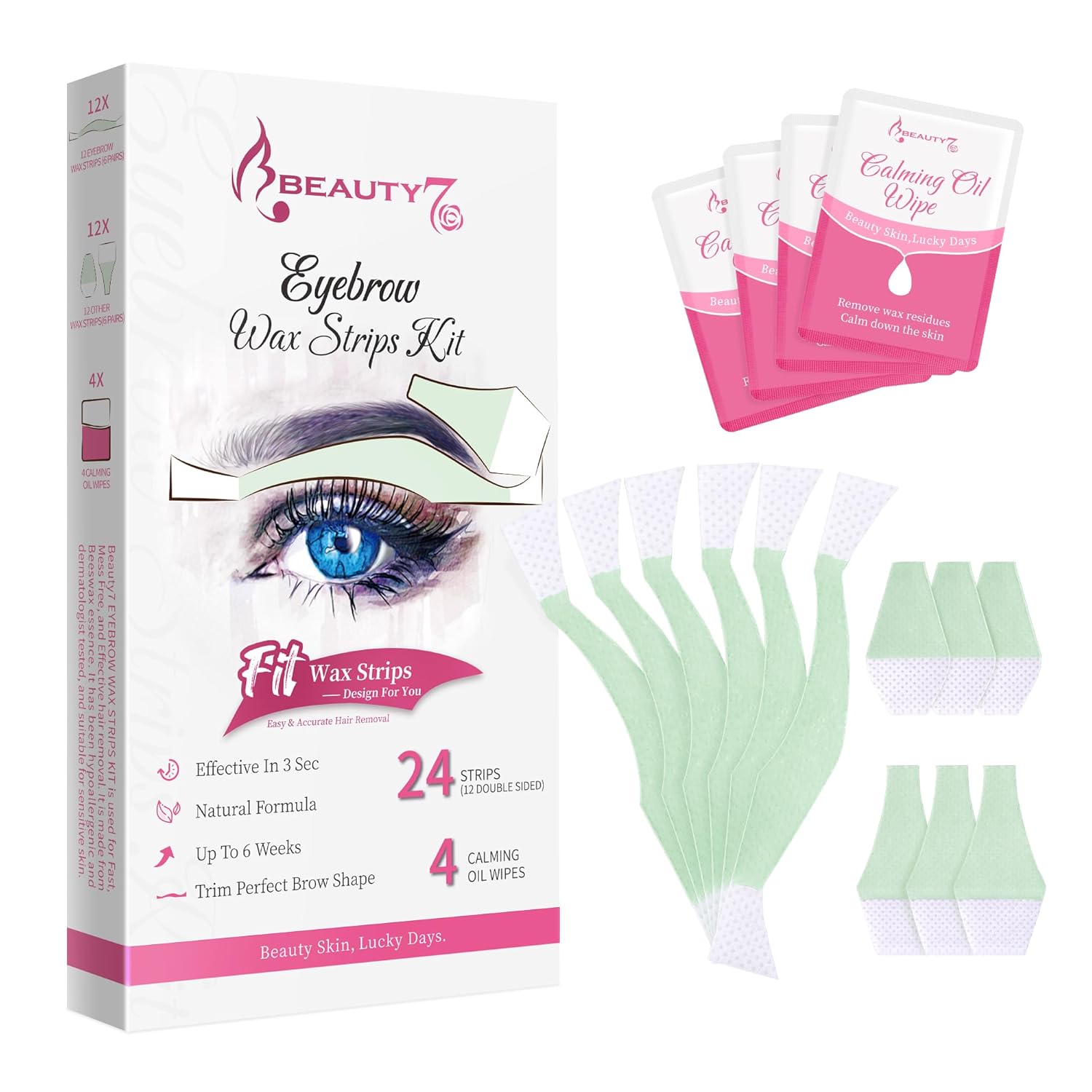 Beauty7 Augenbrauen Wachsstreifen vorgeschnitten