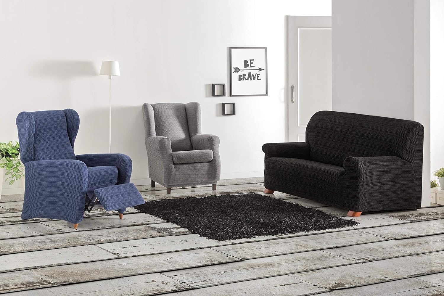 Detalle 2 de Eysa Aquiles Elastique Repose-Tête — Housse de Fauteuil en Polyester Coton, Gris, 37x29x5 cm