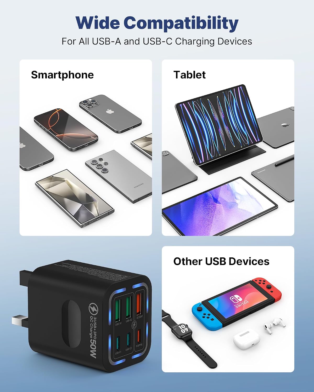 Thumbnail 4 de Tupneuf 6-Port USB C Plug Fast Charger