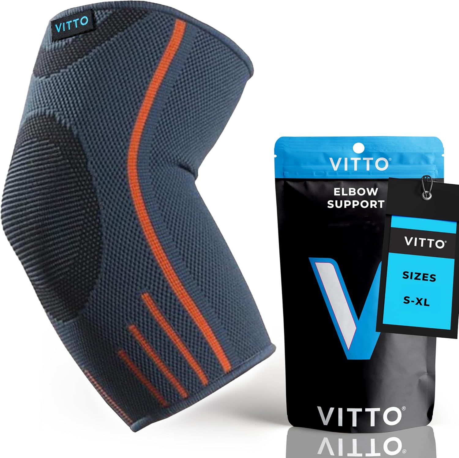 Detalle de VITTO Elbow Support Compression Sleeve L Grey