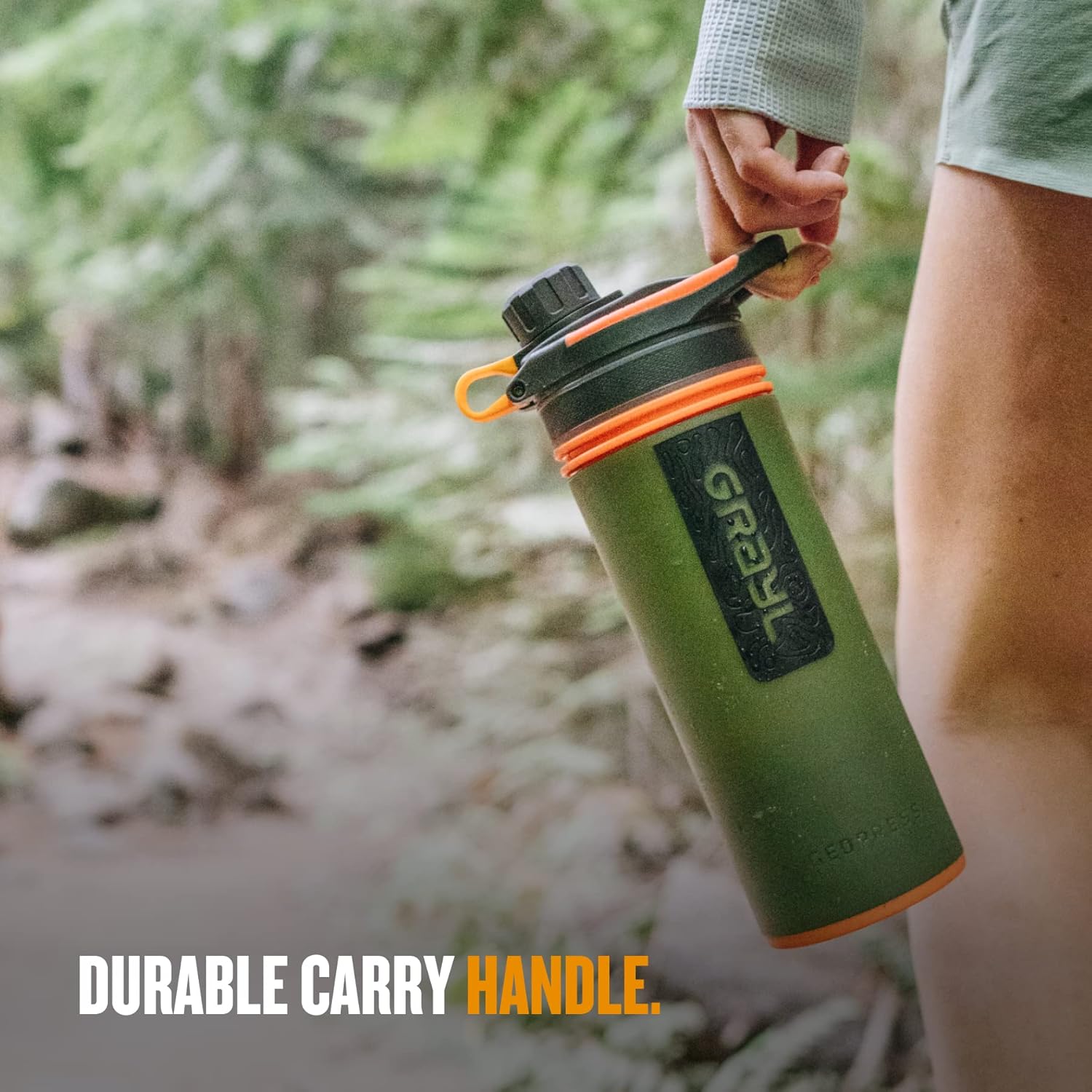 Detalle 2 de GRAYL GeoPress 24 oz Water Purifier Bottle – Oasis Green