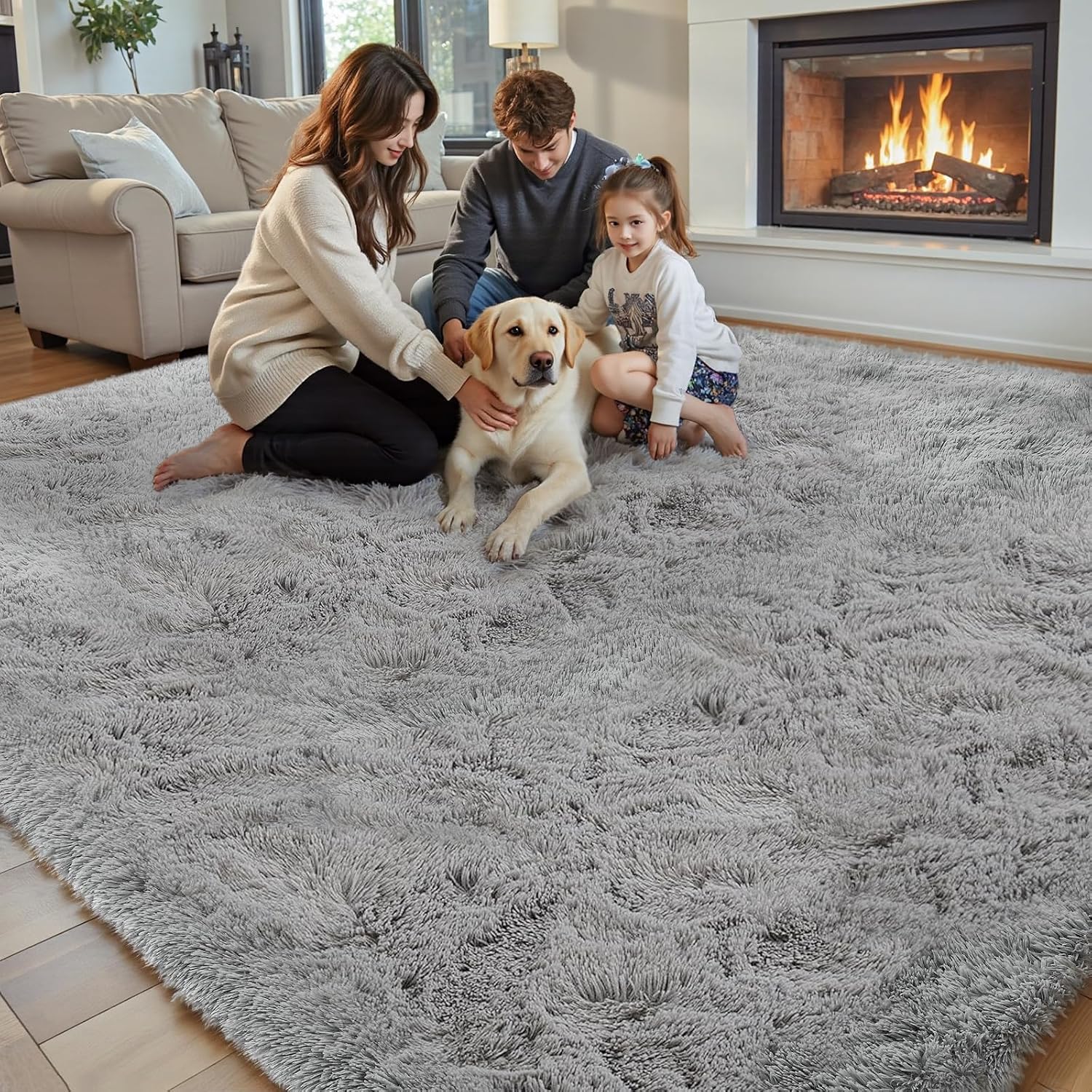 Detalle 2 de junhejiamei 8x10 Shaggy Area Rug for Bedroom 🏡