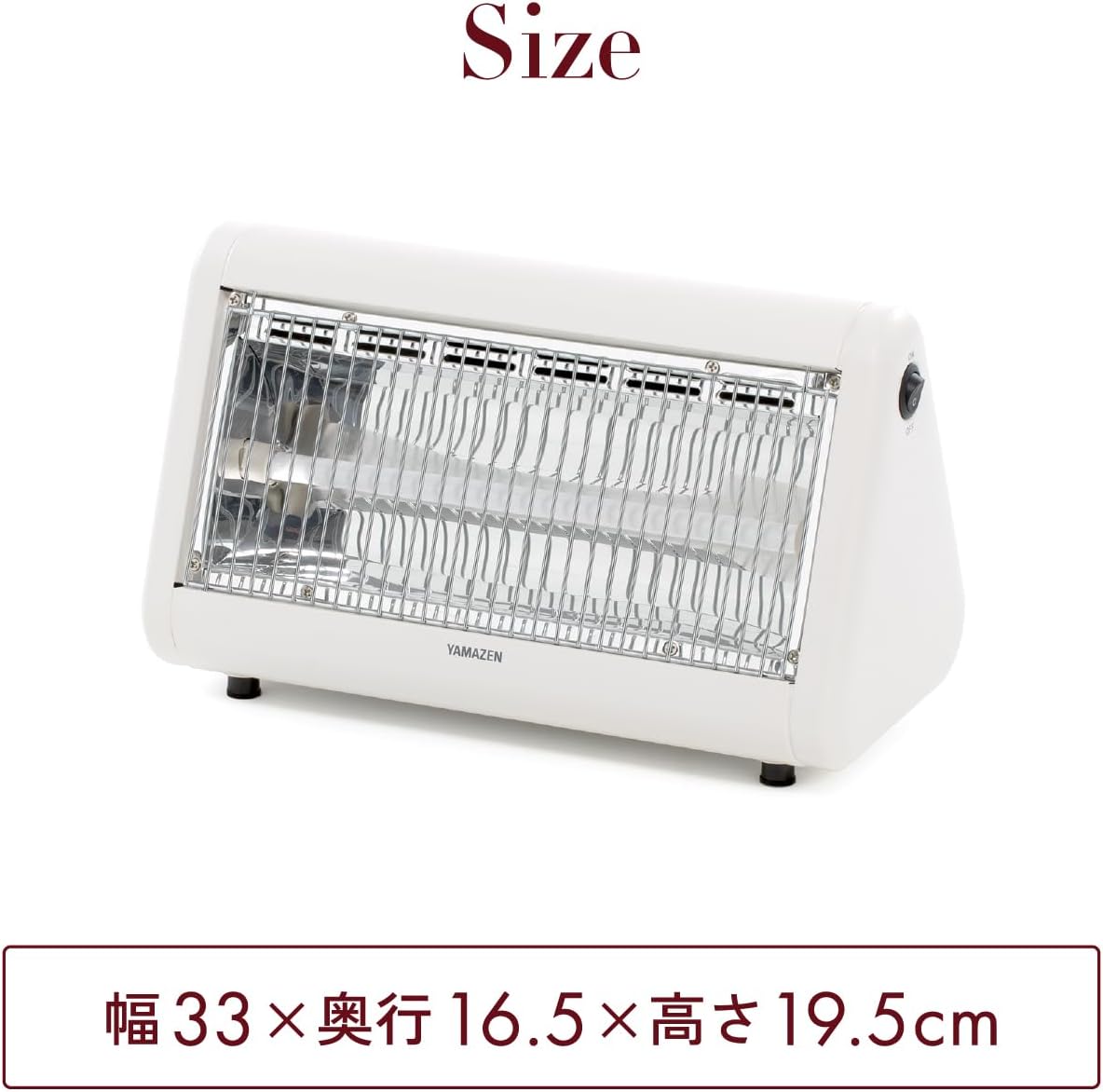 Detalle 2 de 山善 DS-F041(W) 足元用電気ストーブ 400W・転倒OFFスイッチ搭載 ホワイト
