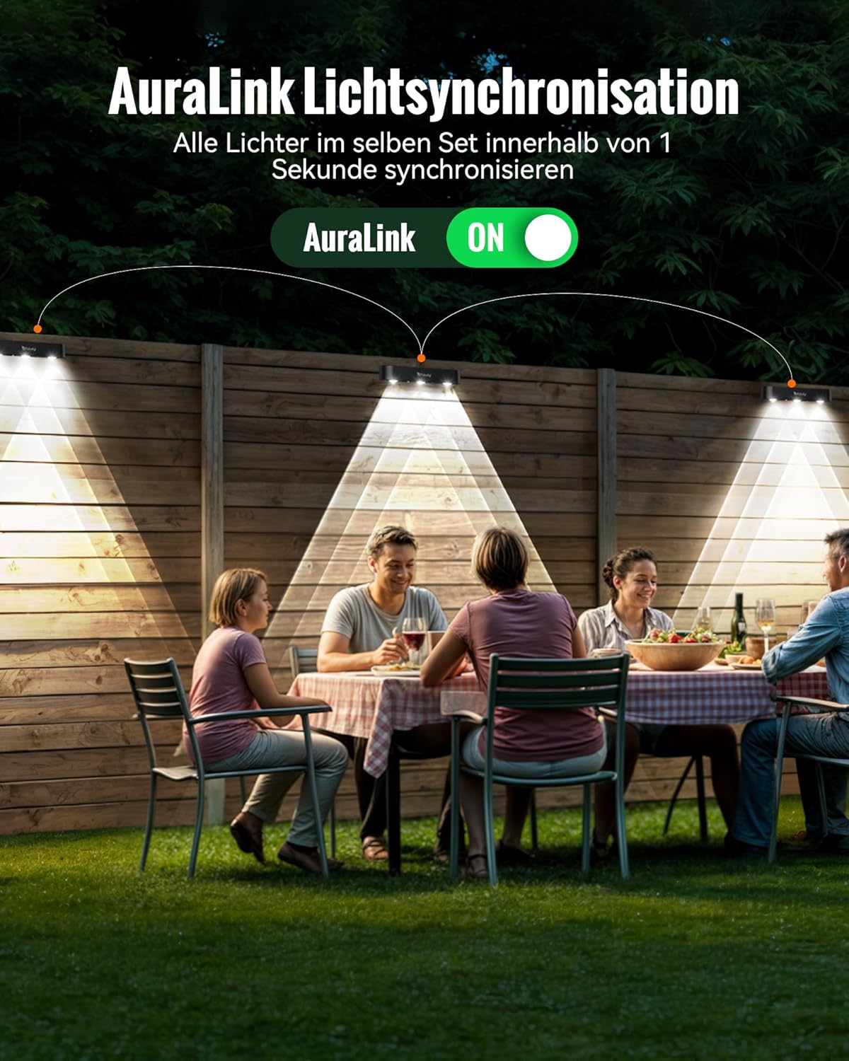 Thumbnail 2 de FabStyl Solarlampen für Außen Wand, 8 Stück – Synchronisierbare RGB-Solarleuchten mit IP65, 10 Modi