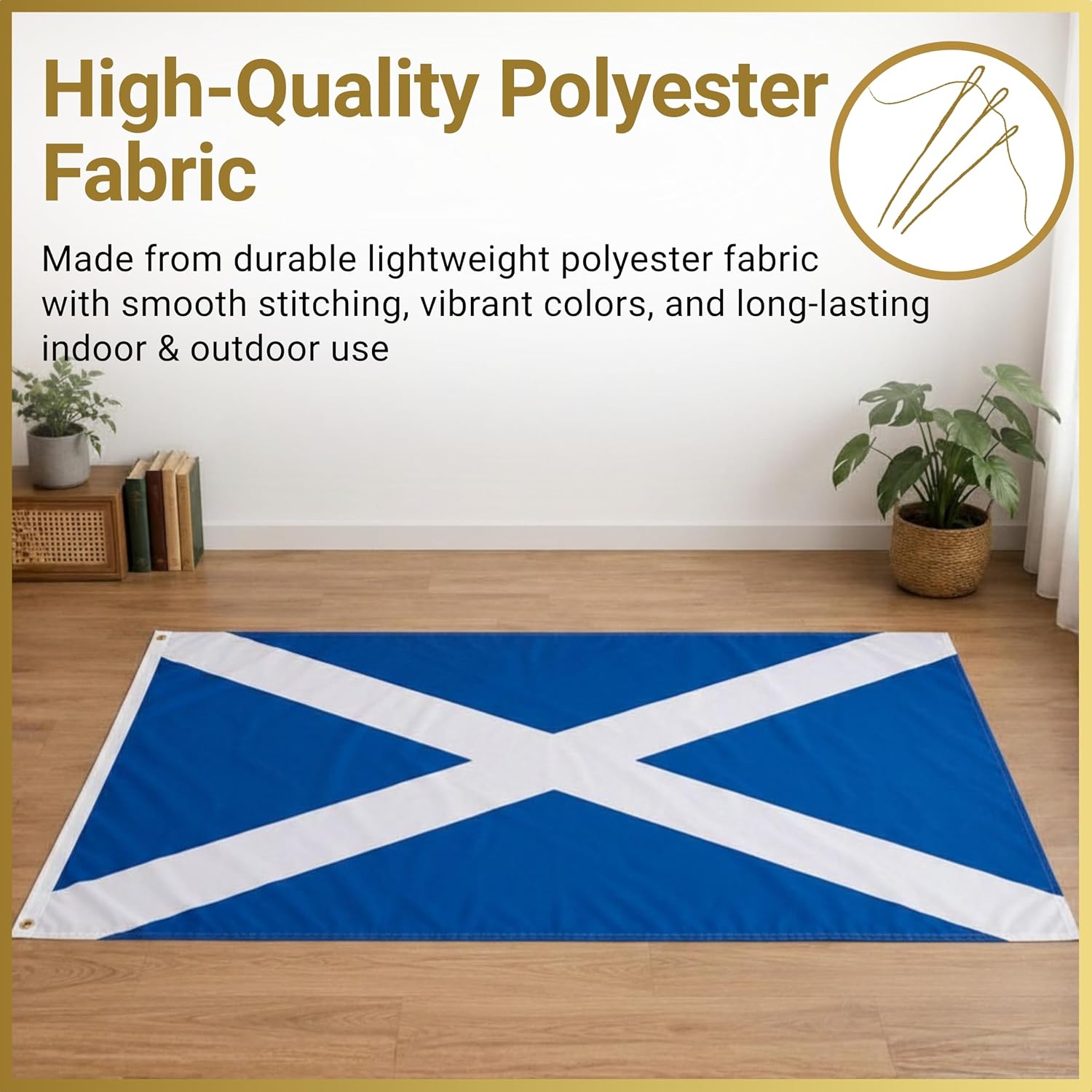 Thumbnail 4 de Scotland St Andrew’s Saltire Flag 8ft x 5ft with Brass Eyelets – Large Polyester Banner for Outdoor & Indoor Support