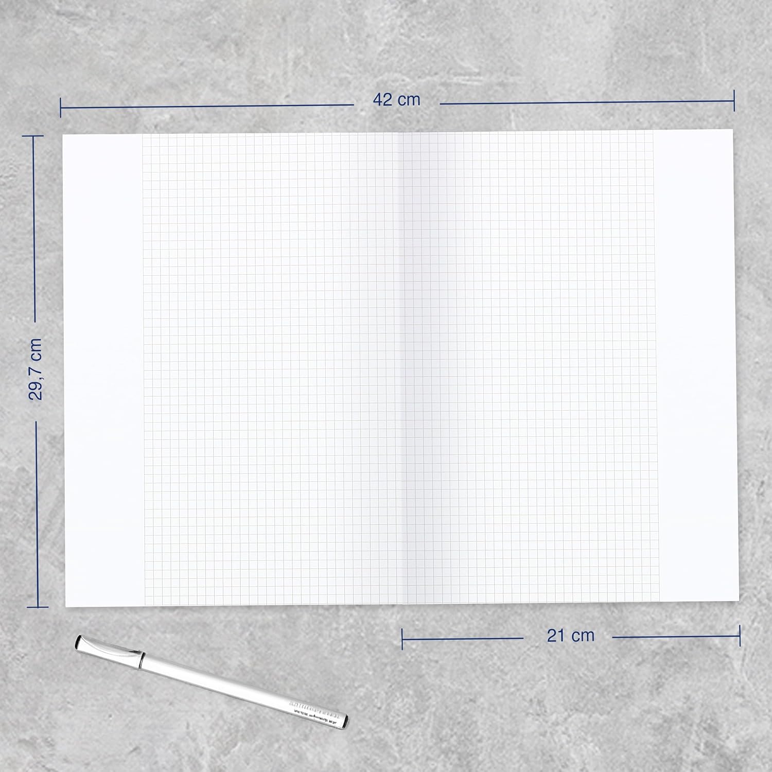 Thumbnail 2 de Landré Kanzlei-Papier A3 auf A4 gefalzt, kariert mit Rand rechts, 80 g/m² (250 Bogen)