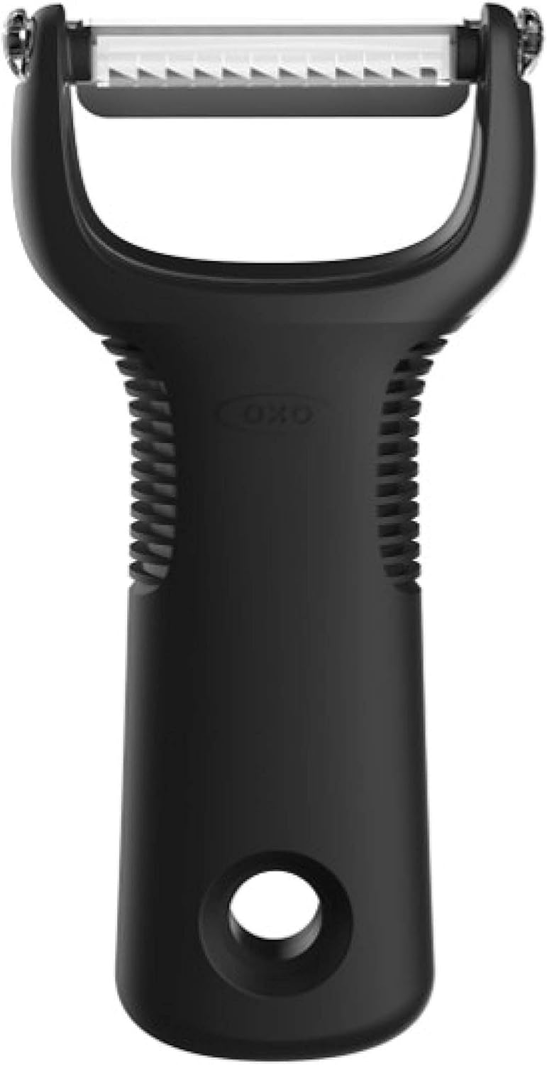 Detalle de OXO Good Grips Sparschäler für Juliennestreifen – Edelstahl, rutschfester Griff, spülmaschinenfest