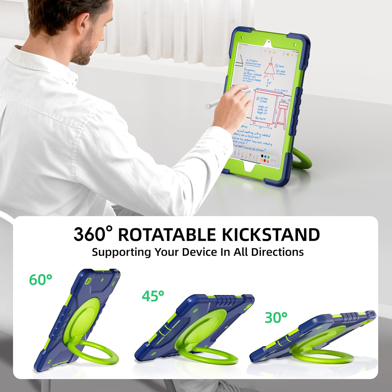 Detalle 2 de Andnary iPad 10.2 Case 360° Rotating Handle