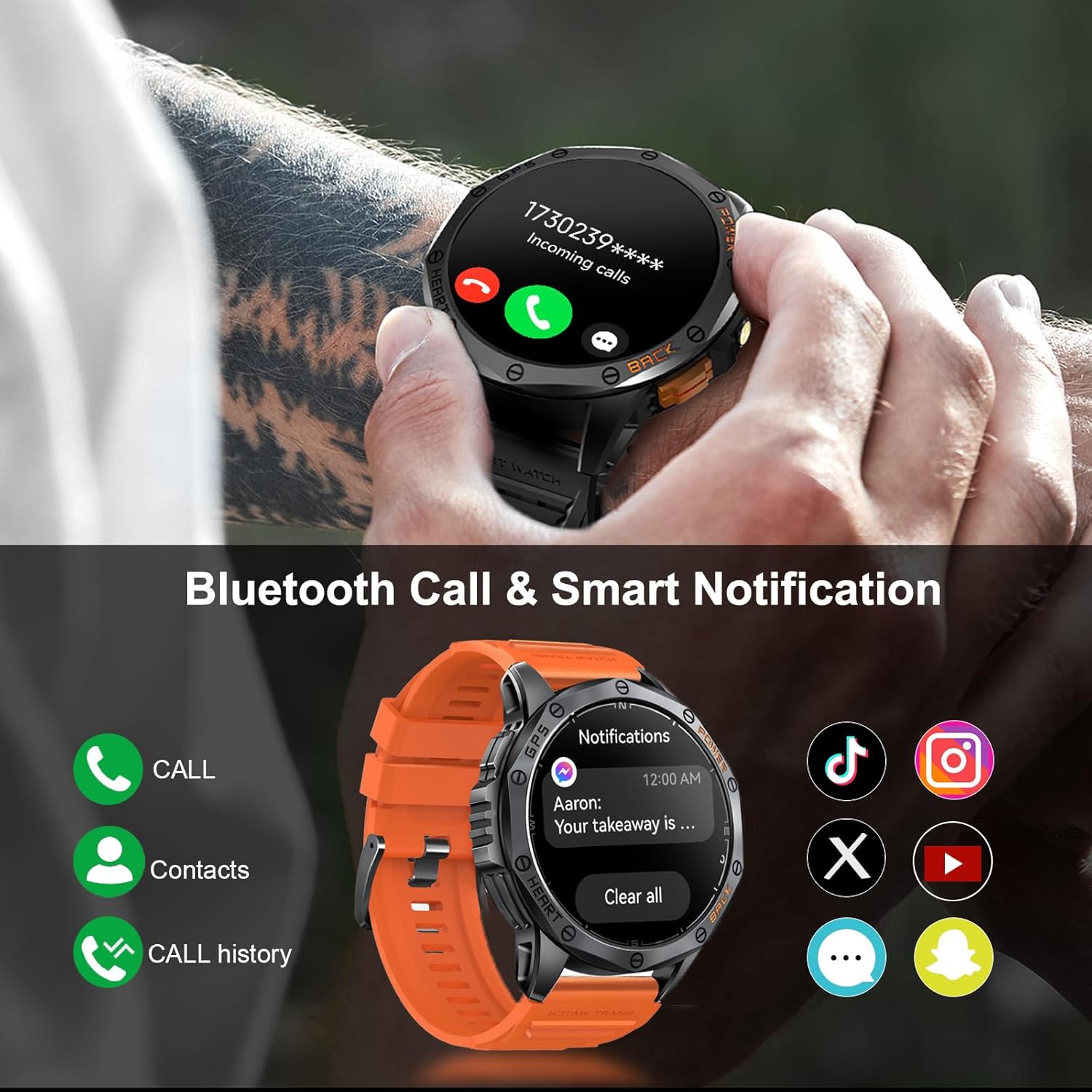 Thumbnail 2 de Military Smart Watch 1.43" AMOLED, GPS, 170+ Modes