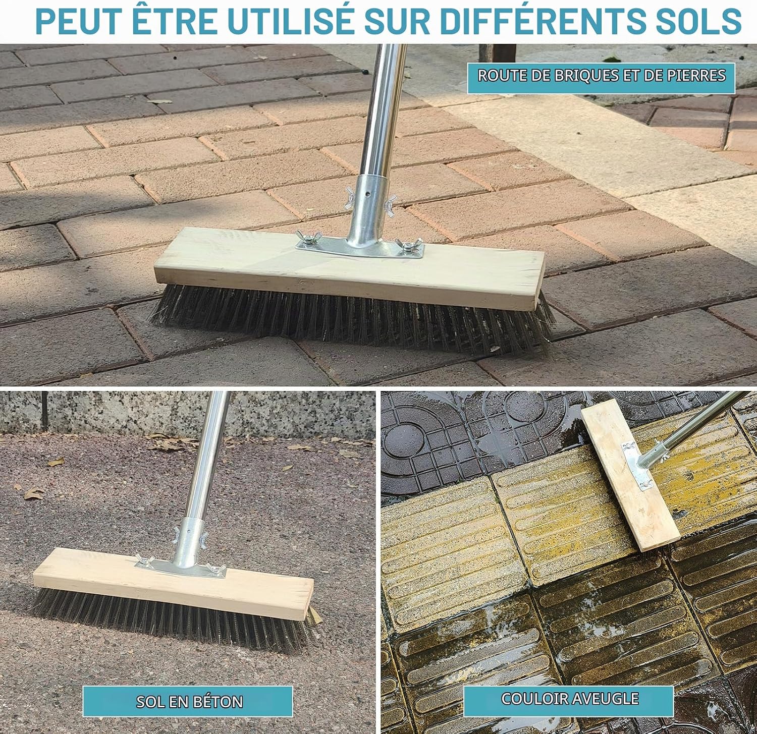 Detalle de InemzTal IT-10305041-30CM-FBA metalen schrobborstel, 30 cm breed