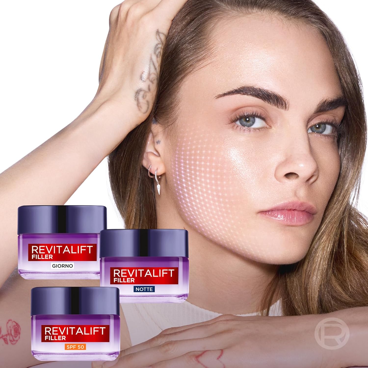 Detalle 2 de L'Oréal Paris Revitalift Filler Crema Viso Giorno – Azione Anti-Rughe, Pelle Rimpolpata a Lungo, 50 ml