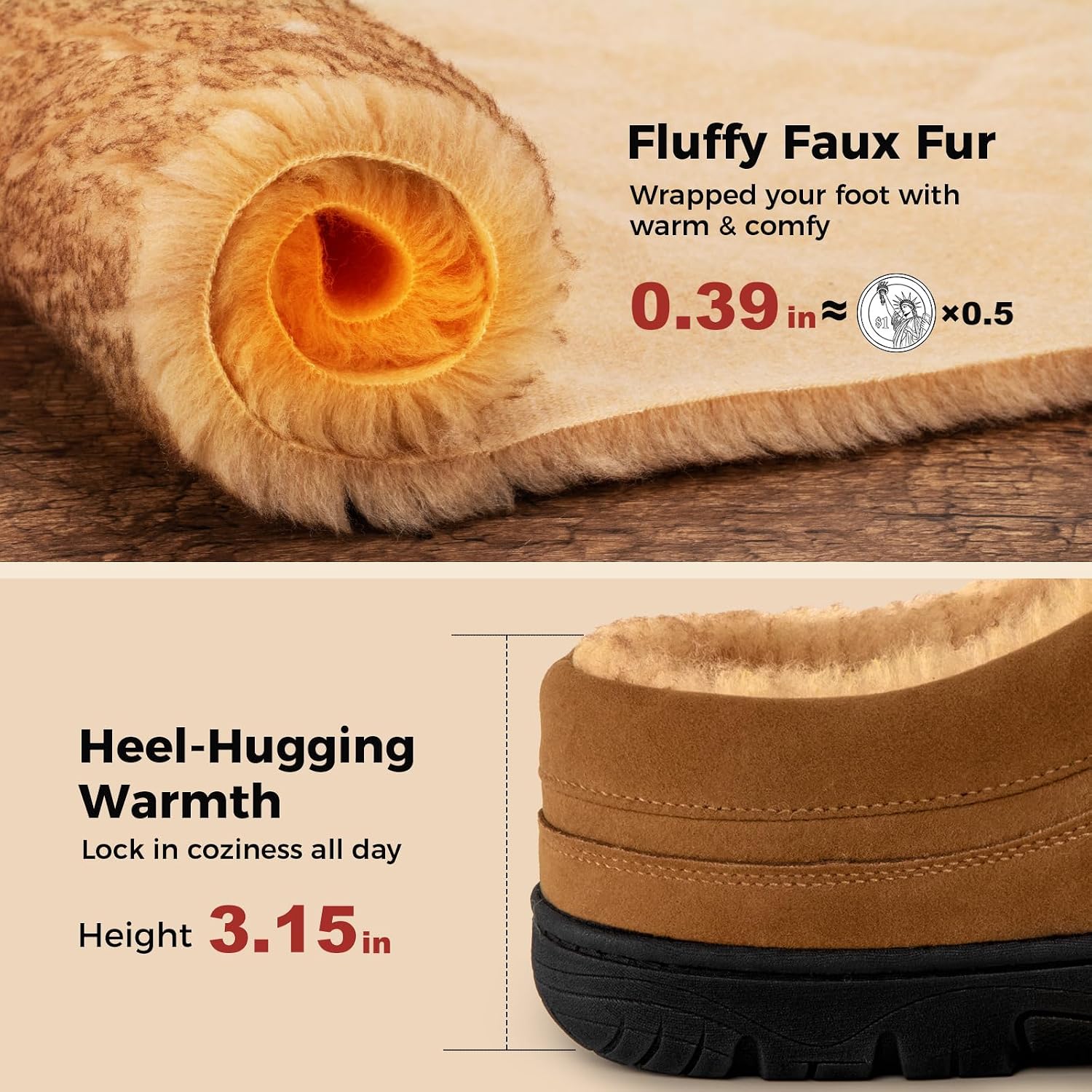 Thumbnail 5 de HomeTop Men’s Moccasin Slippers with Memory Foam & Non-slip TPR Sole