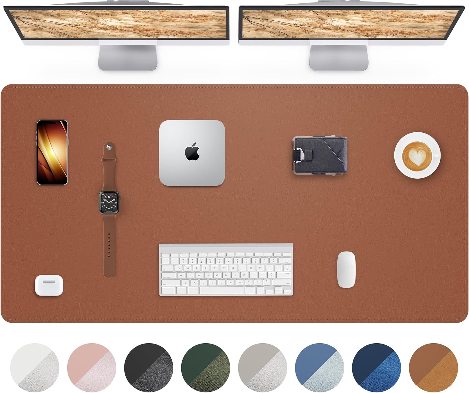 Detalle de Leather Desk Mat Protector 120 x 60 cm – Large PU Leather Desk Pad, Waterproof & Non-Slip
