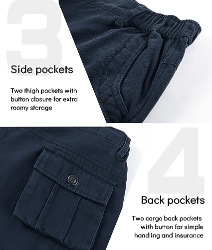 Detalle de APTRO Mens Cargo Shorts Combat Casual Cotton Shorts with Multi Pockets Navy CS05 36