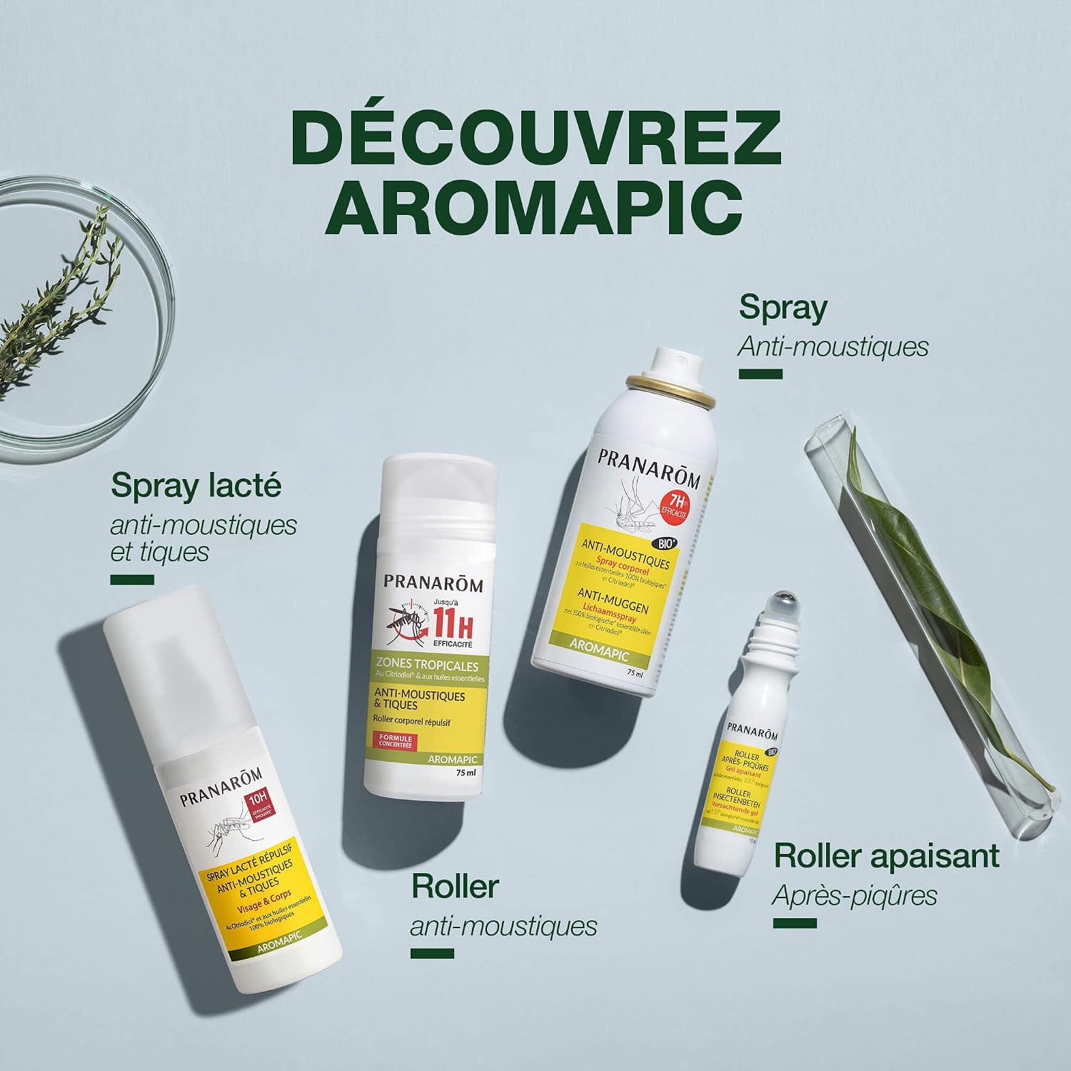 Detalle de Pranarôm Aromapic Roller Anti-Moustiques et Tiques Zones Tropicales – 75 ml