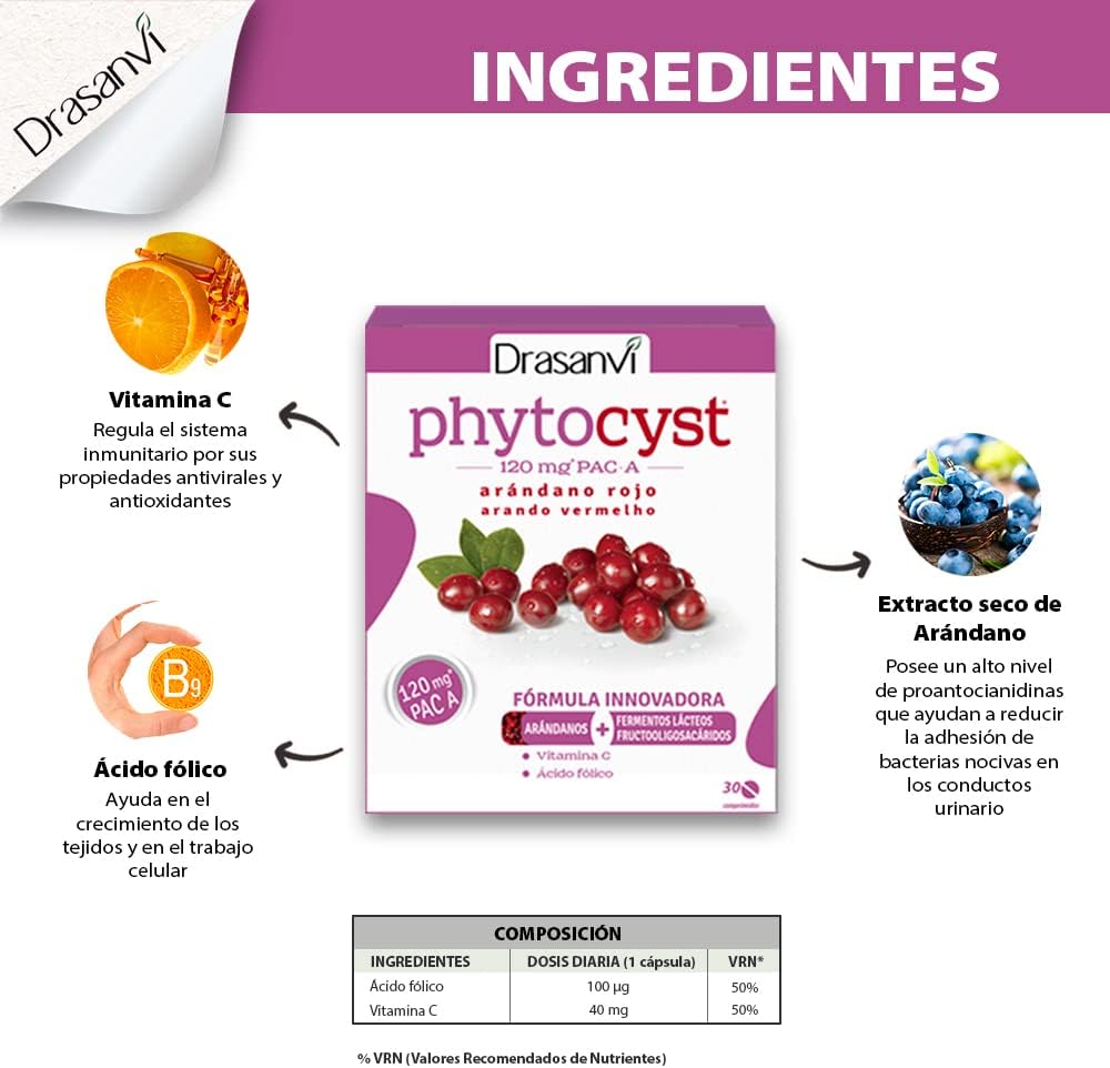 Thumbnail 4 de Drasanvi PHYTOCYST 120 mg PAC-A 30 comprimidos