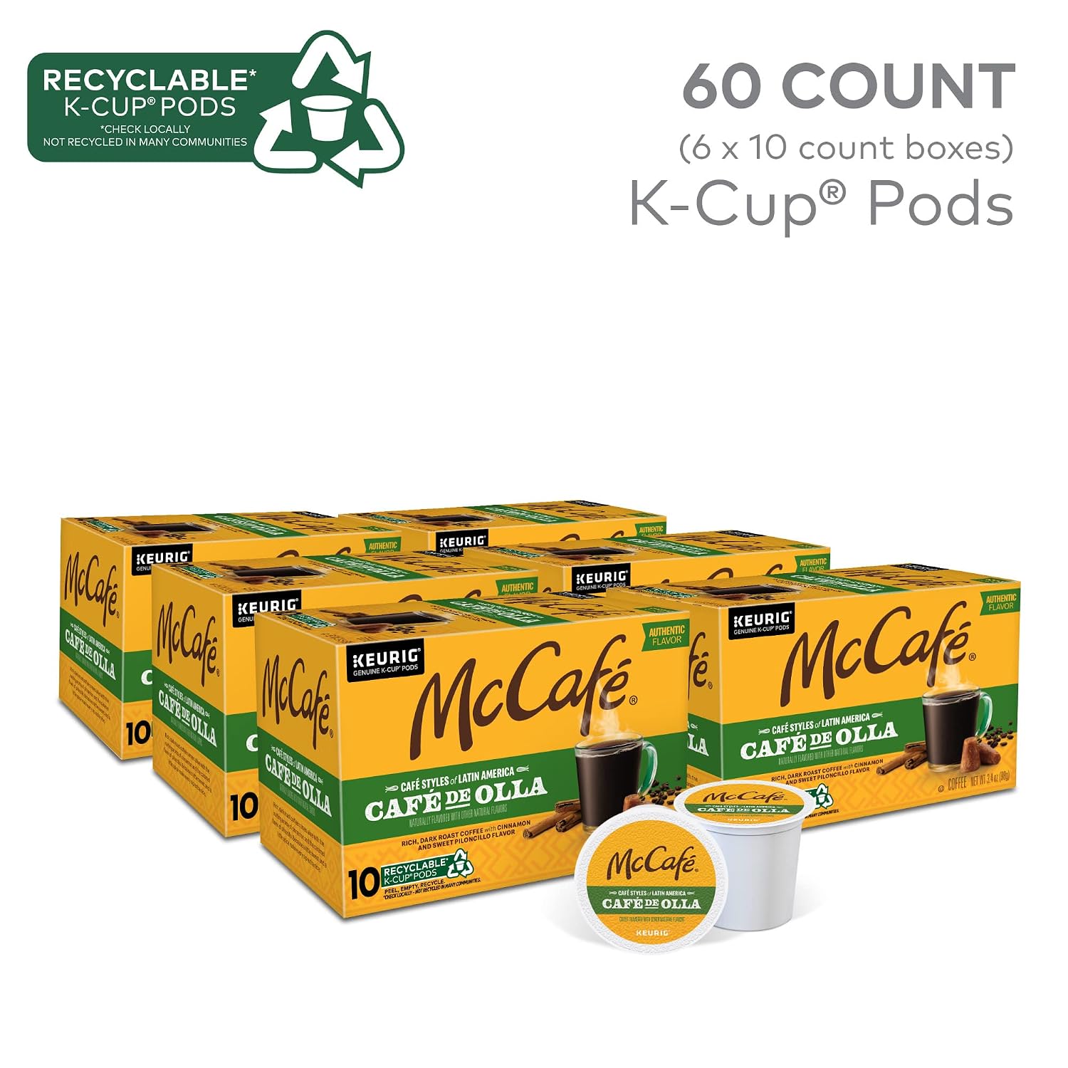 Detalle de McCafe Cafe de Olla K-Cup Coffee Pods, Dark Roast, 60 Count