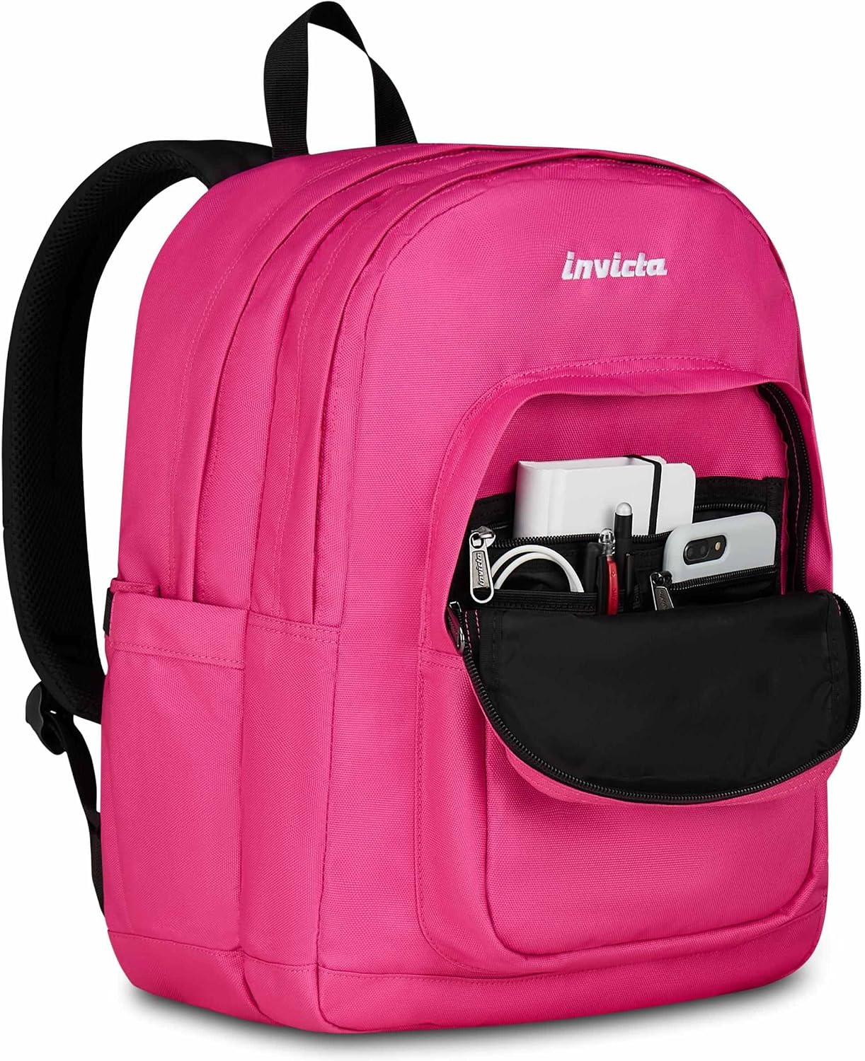 Detalle 2 de Invicta Jelek Zaino Scuola 34 L Rosa, con scomparto PC 14" e tasche porta borraccia
