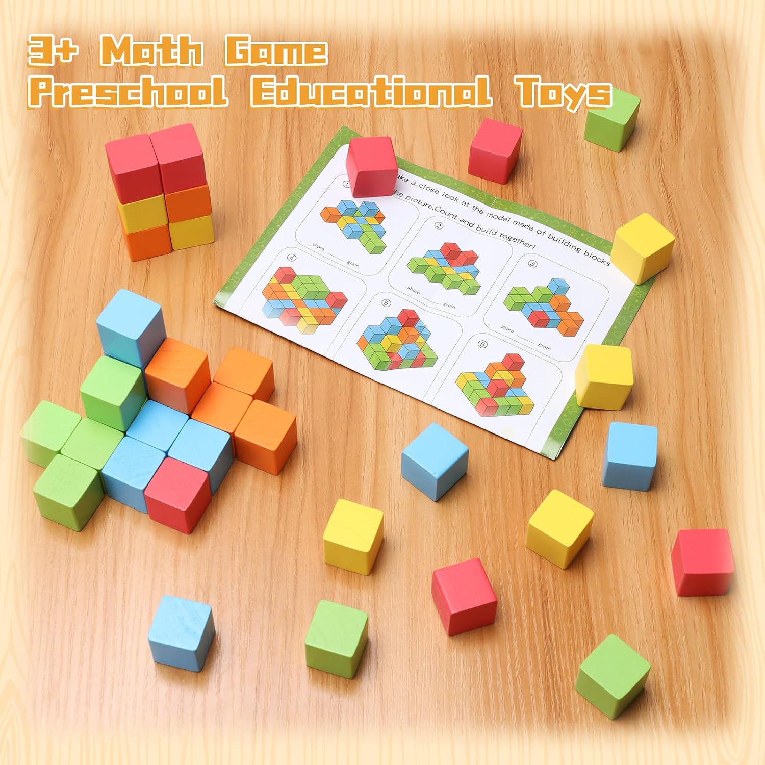 Thumbnail 4 de Montessori Wooden Number Building Blocks 30PCS