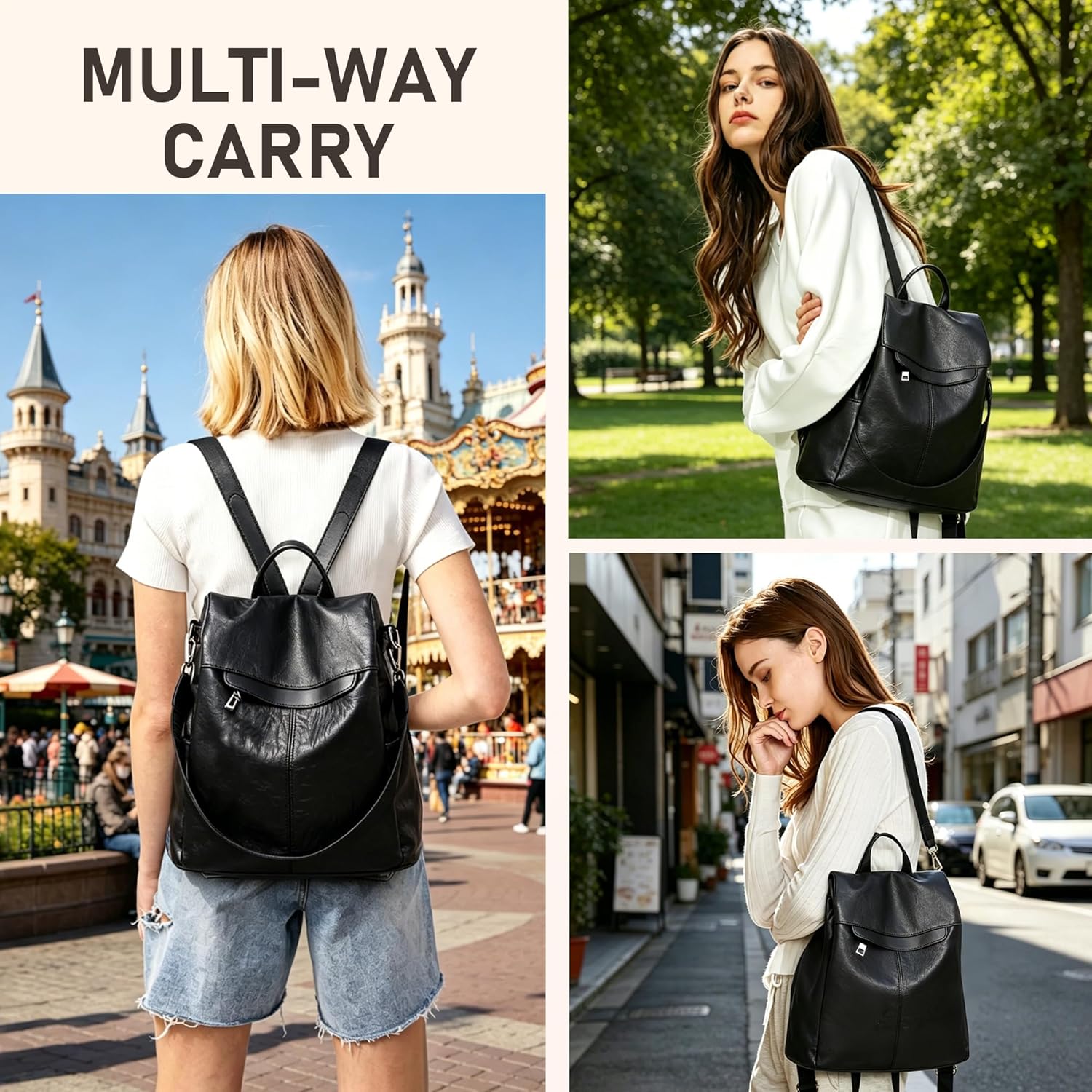 Thumbnail 6 de shepretty Anti-Theft Backpack for Women – Travel Rucksack in Artificial Leather