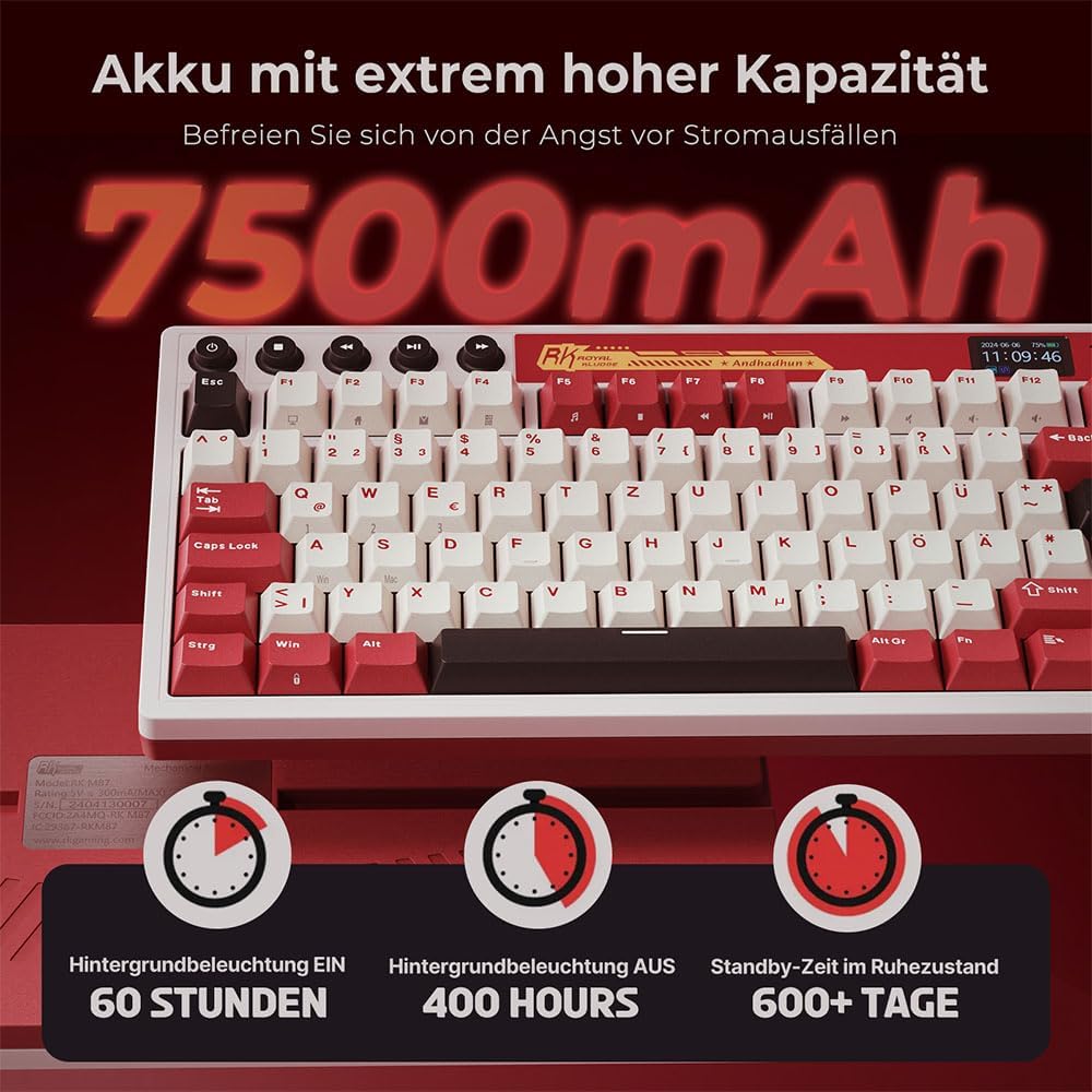 Thumbnail 4 de RK ROYAL KLUDGE M87 7500 mAh Gasket 75% Tastatur