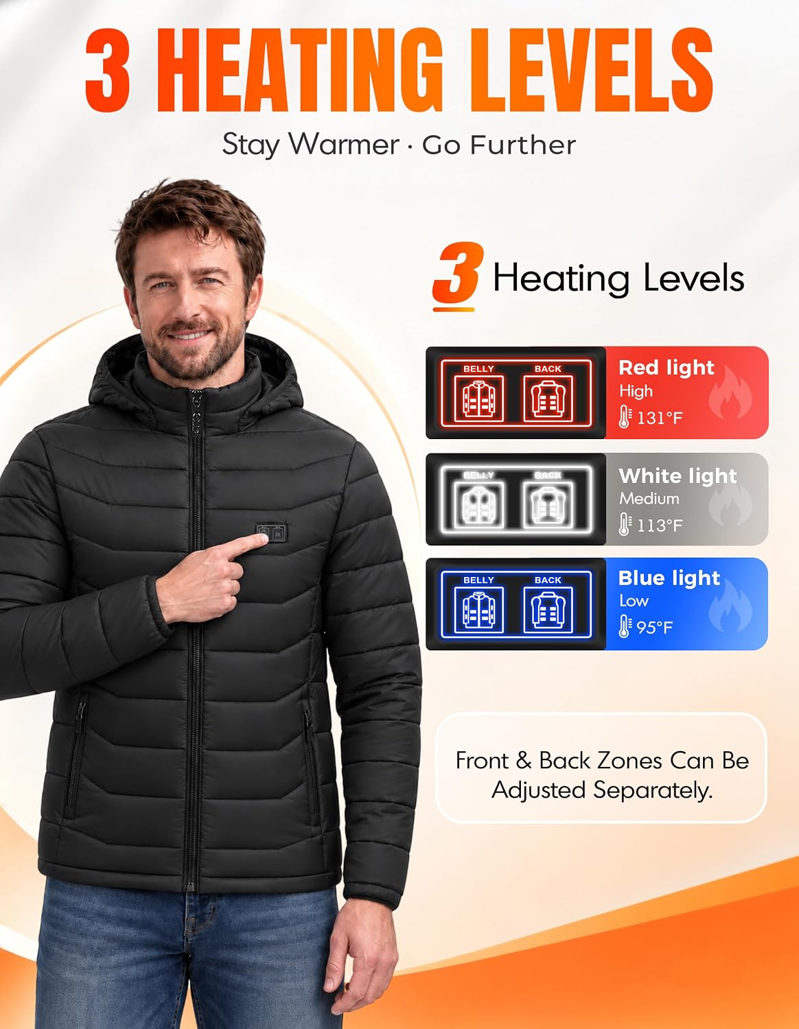 Detalle 1 de MOZZROZZ Heated Jacket for Men and Women, 15-Zone Heating, Dual Controls