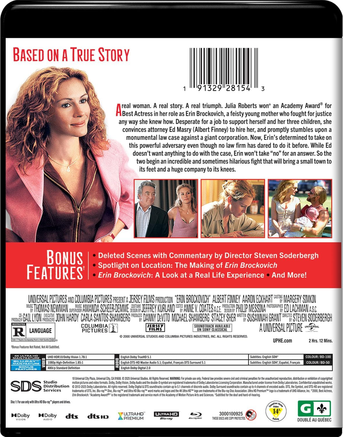 Detalle 1 de Erin Brockovich – 4K Ultra HD + Blu-ray (Bilingual), Drama