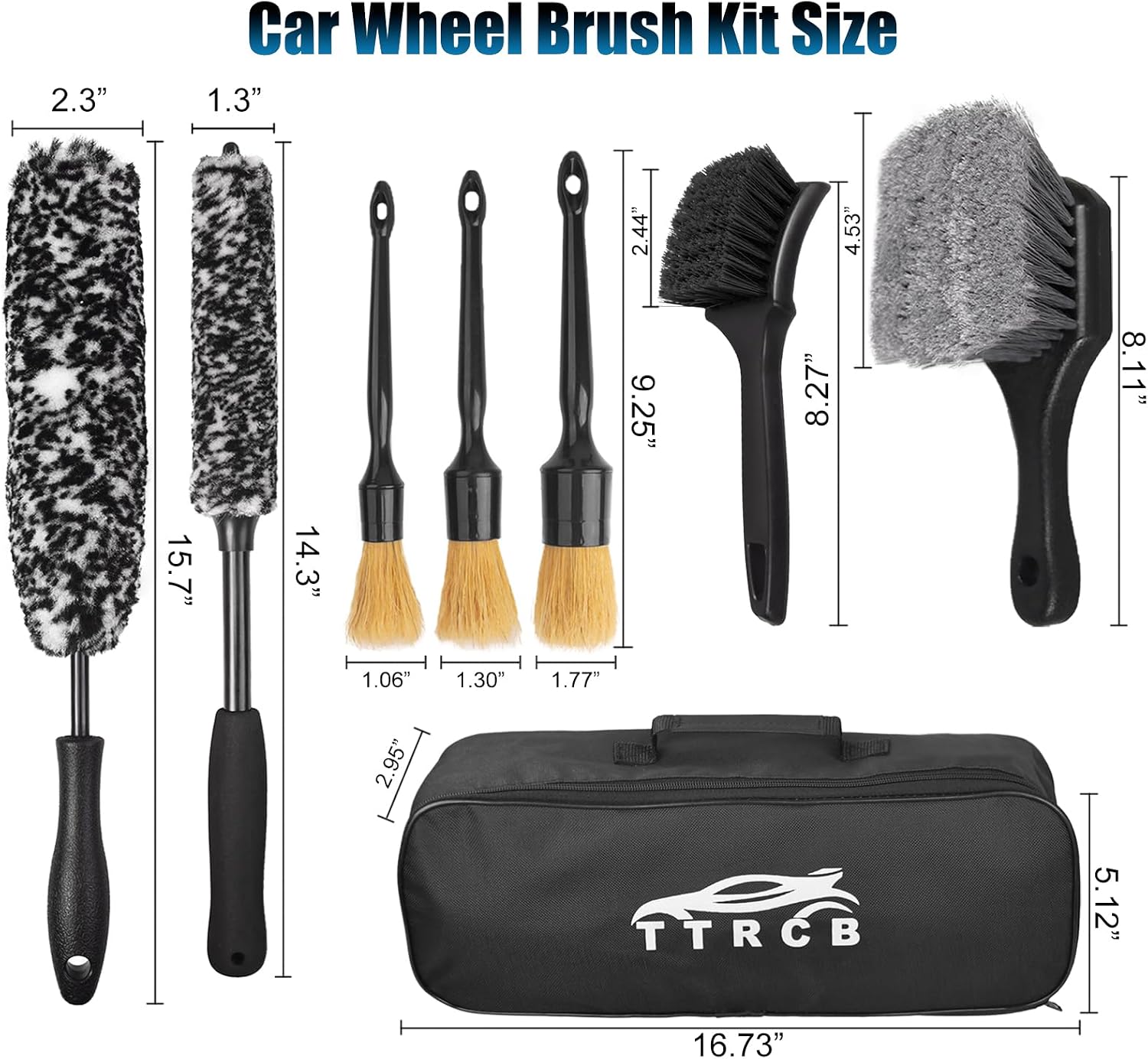 Thumbnail 6 de TTRCB CWB-8 Wheel and Tire Detailing Brush Kit, 8-Piece with Flexible Brushes