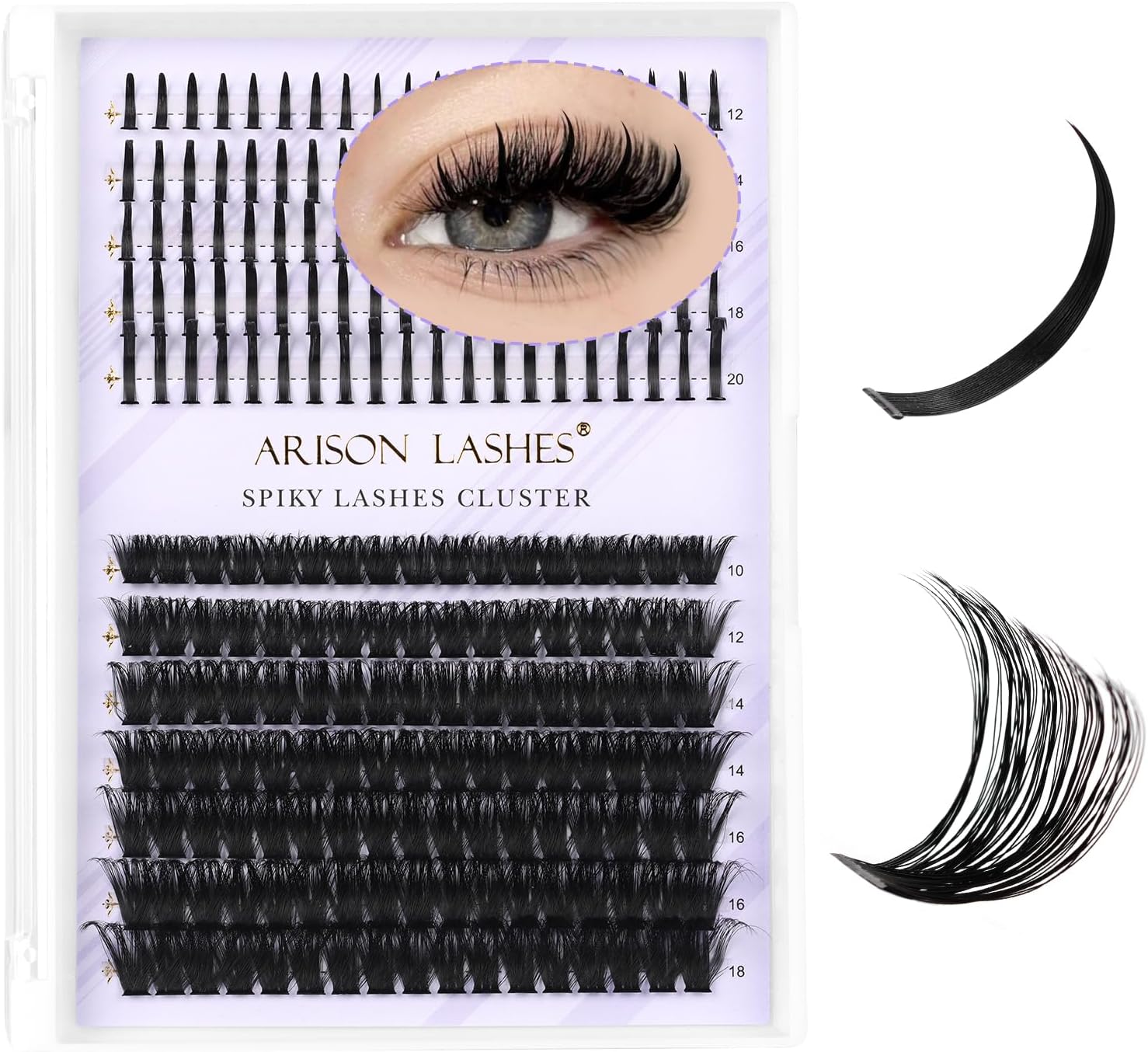 Thumbnail 6 de Arison Lashes grappe de cils bruns “manga wispy” DIY, longueurs 9 à 16 mm (mix)